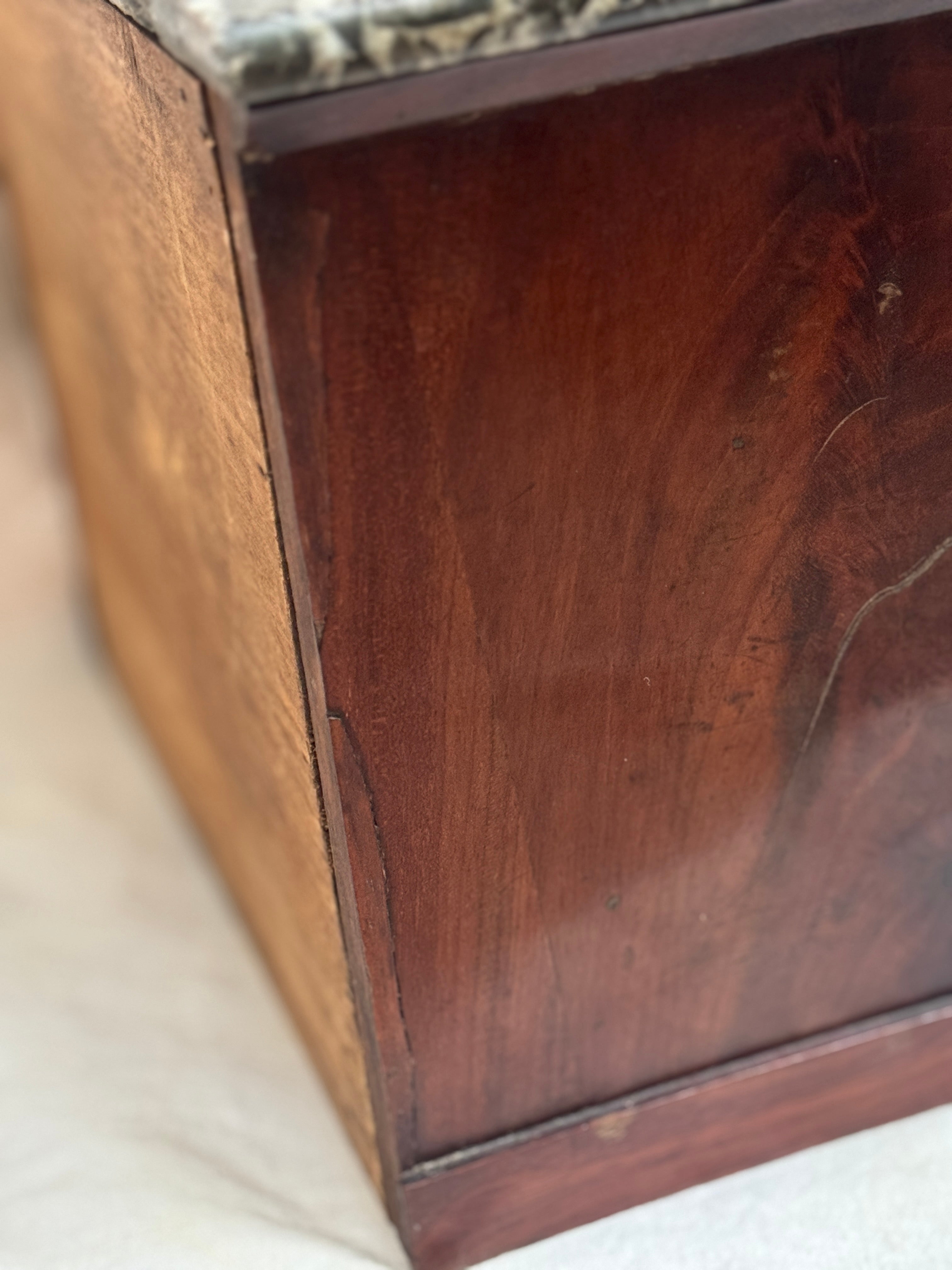 Antique French Miniature Mahogany Commode with Dark Marble Top, Napoléon III
