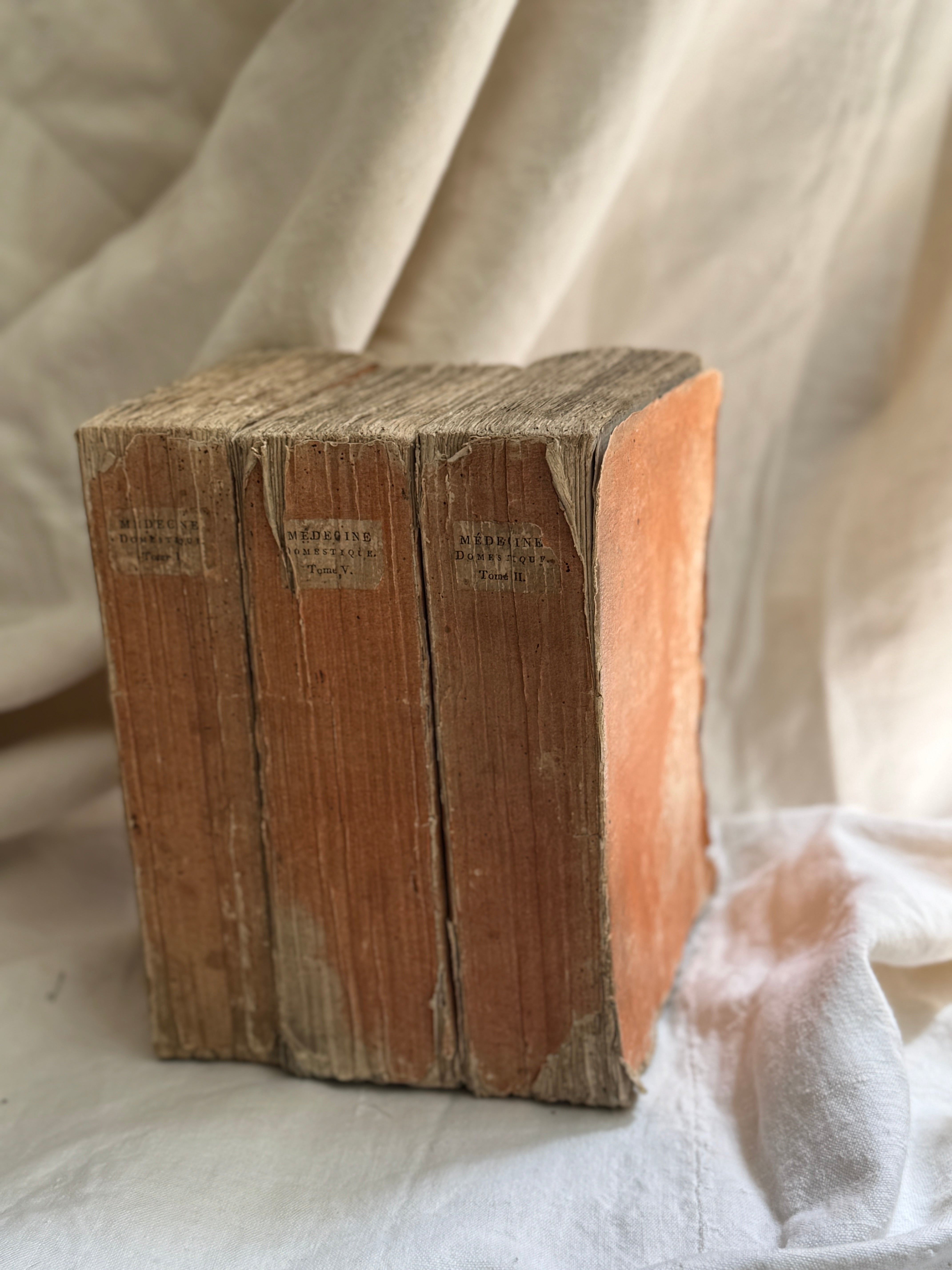 Antique French Medical Books, Médecine Domestique, 1802 (Set of Three)