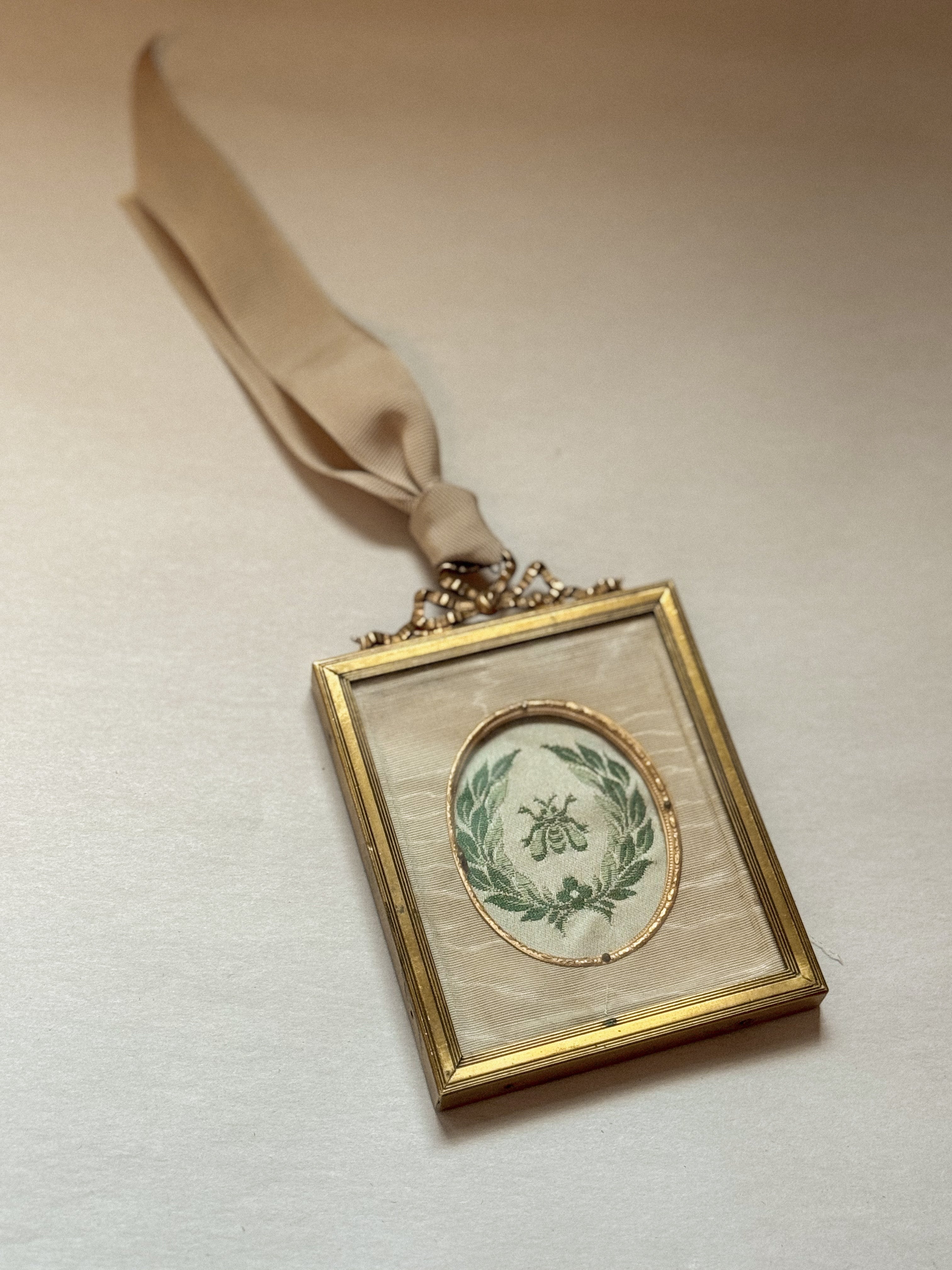 Antique Silk Moiré Frame Ornament