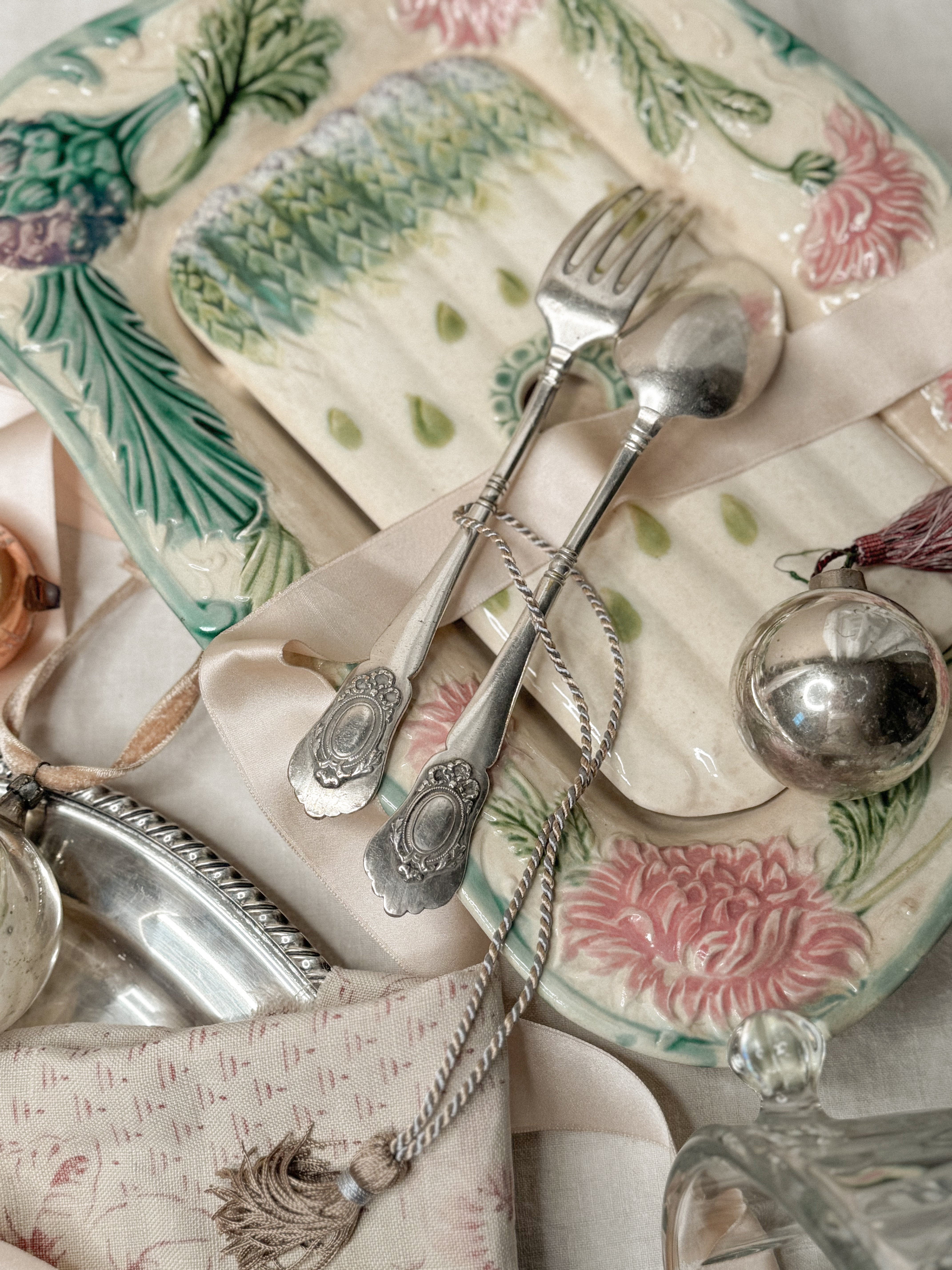 French Silverplate Fork & Spoon Set, c1940