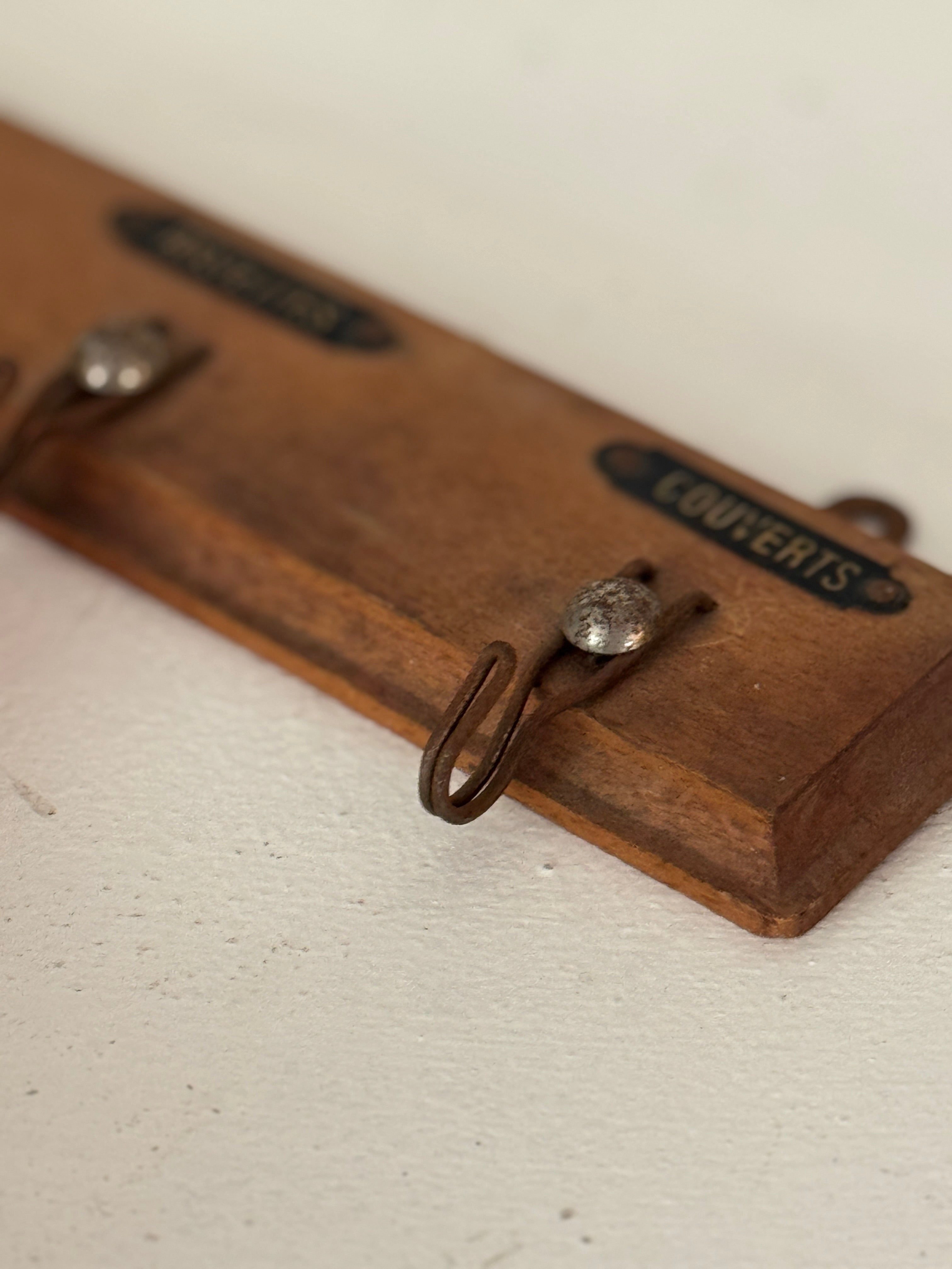 Antique French Labeled Towel Rack, Early 20th Century