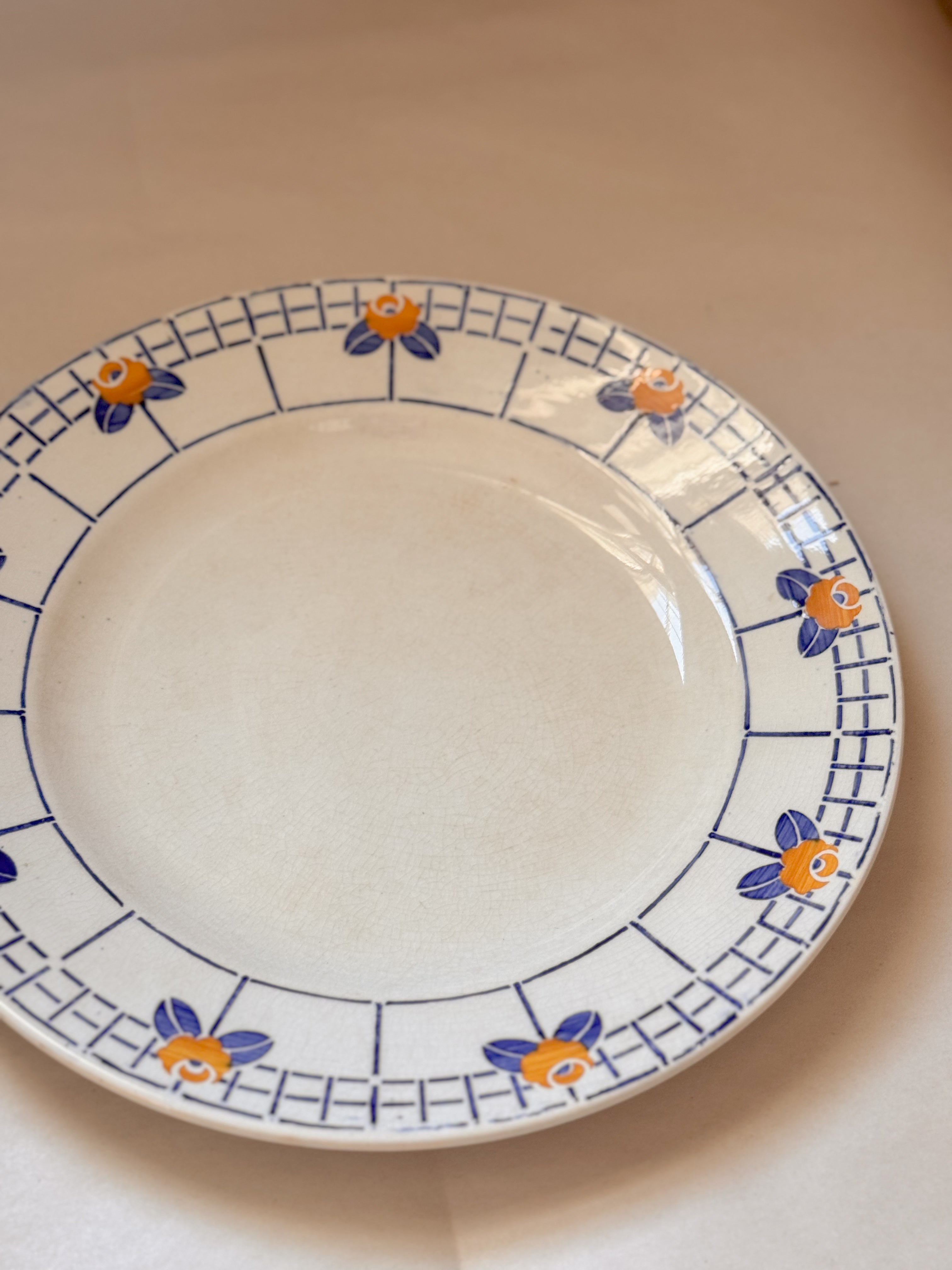Sarreguemines Ribeauvillé Stenciled Faience Plate