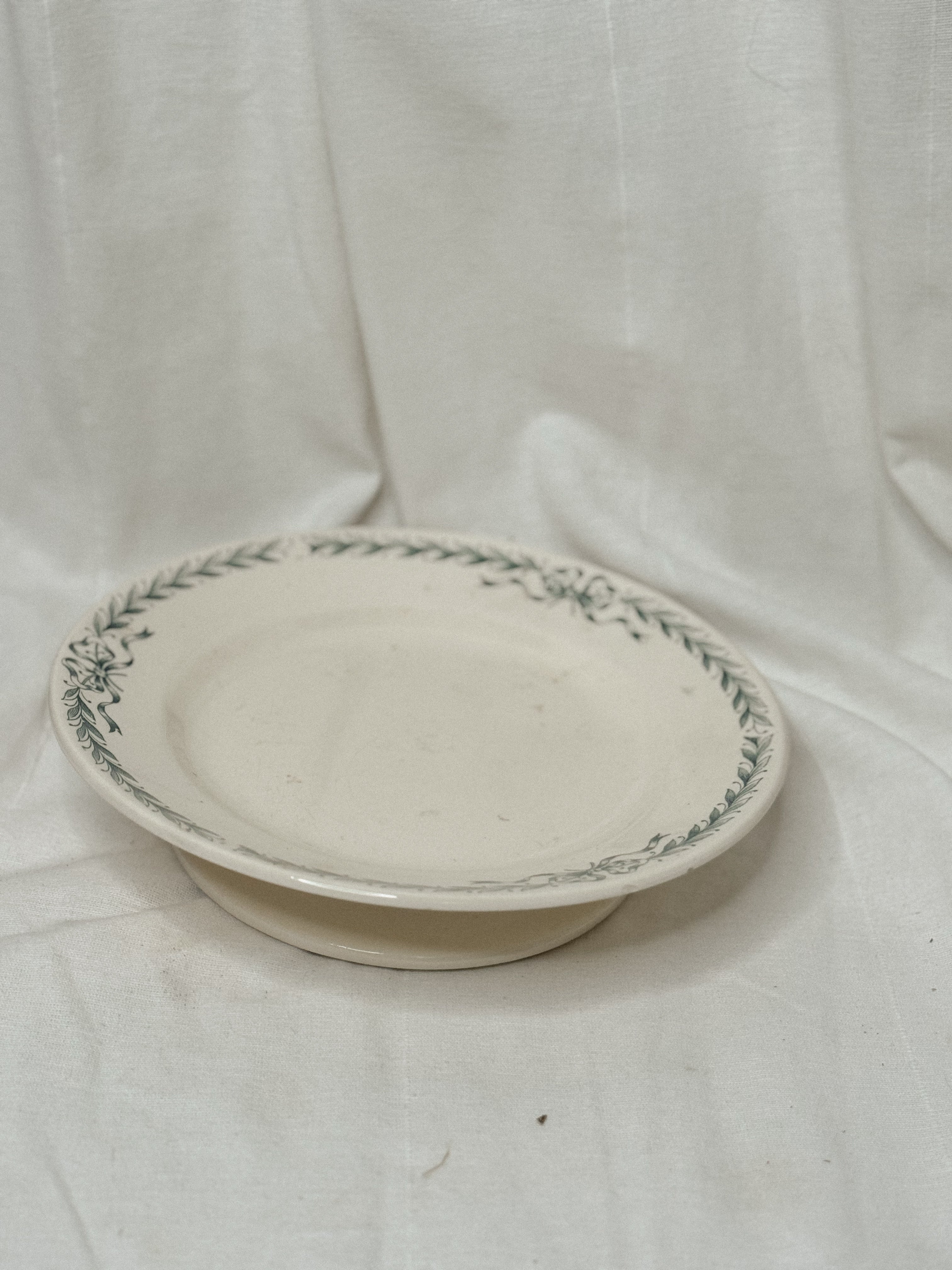 Antique French Ironstone Footed Compote | Longchamp, Belleville, c. 1880–1910