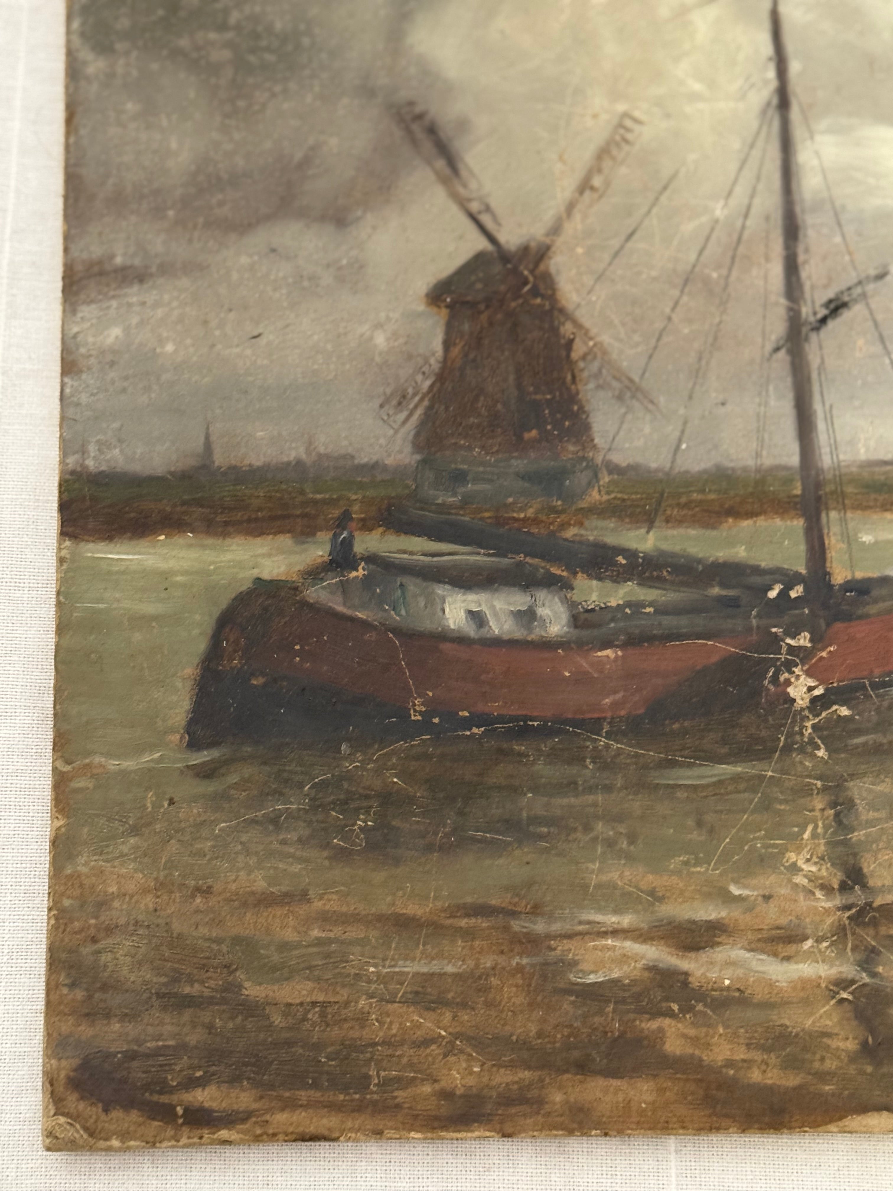 Port de Dordrecht, 1904, oil on board