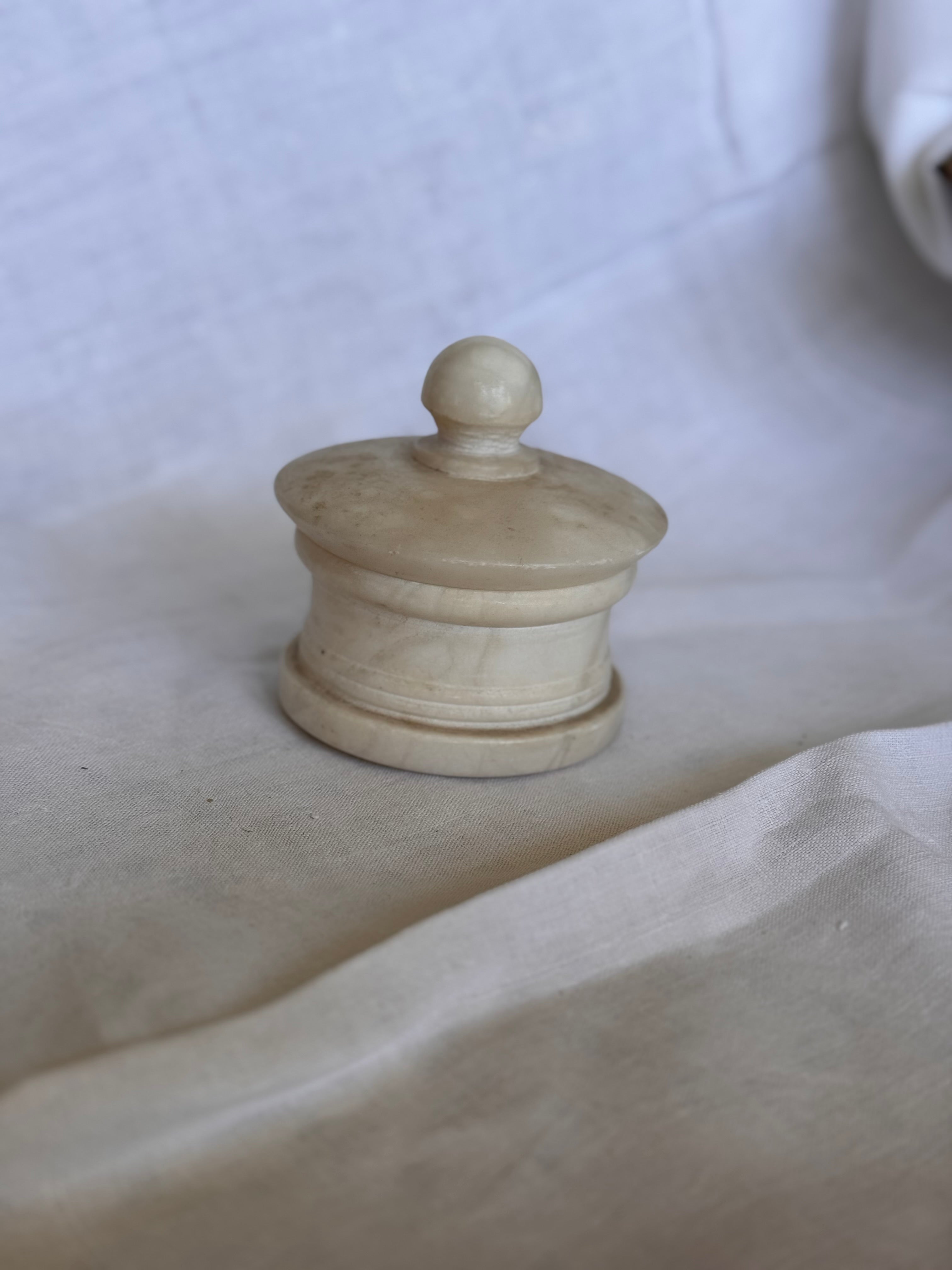 Antique Alabaster Storage Jar