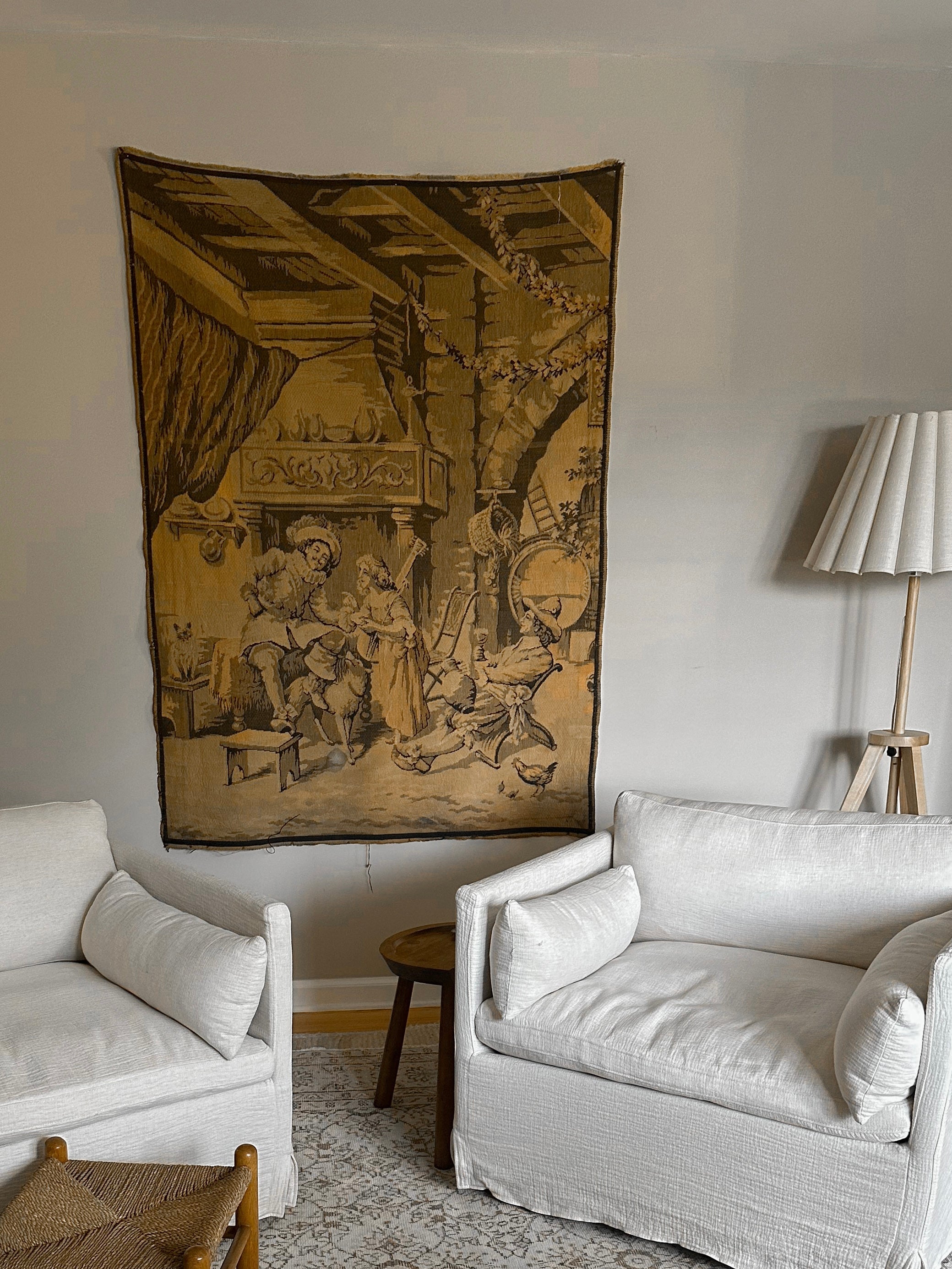 Vintage jacquard tapestry