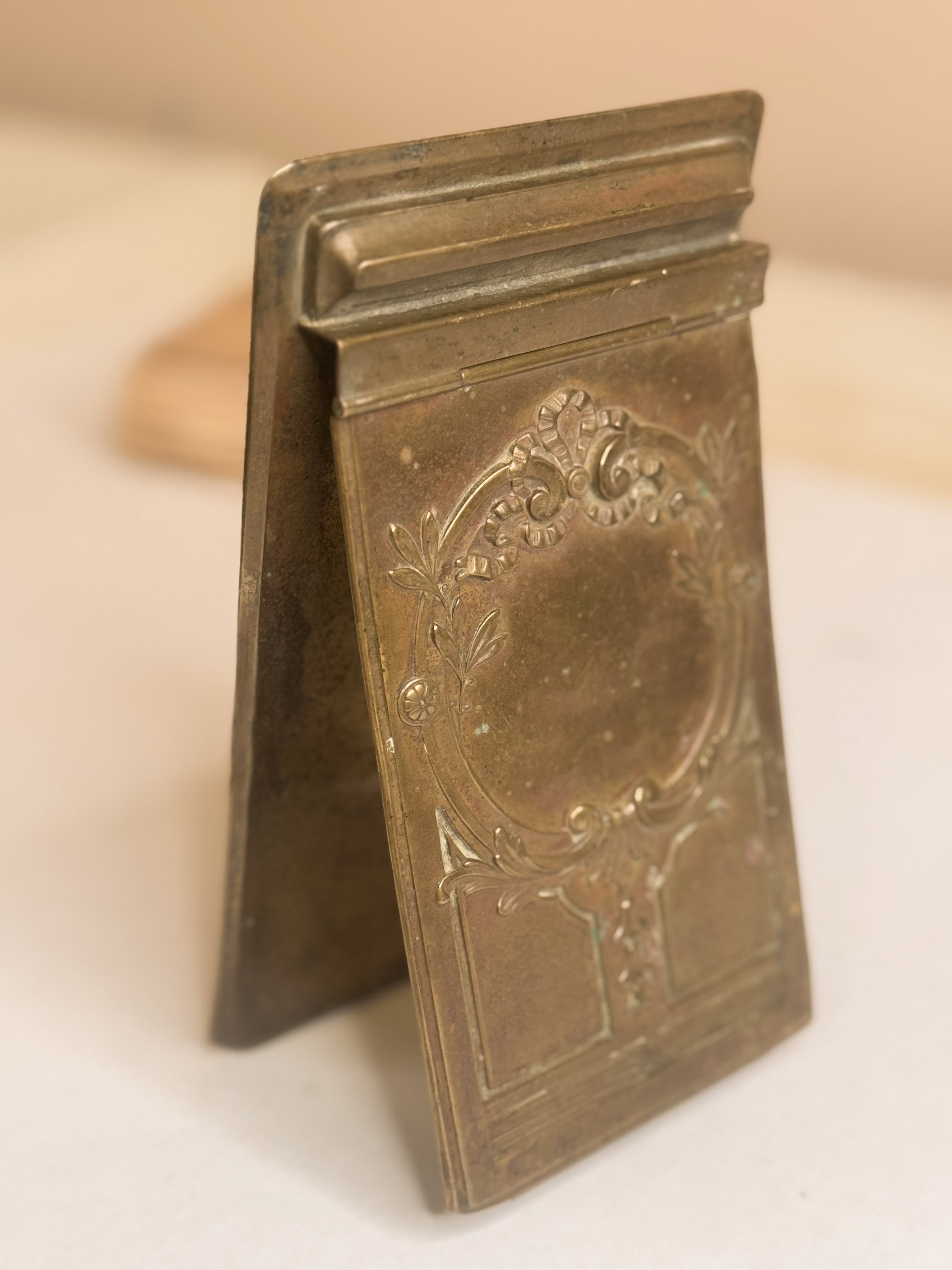 antique brass notepad case