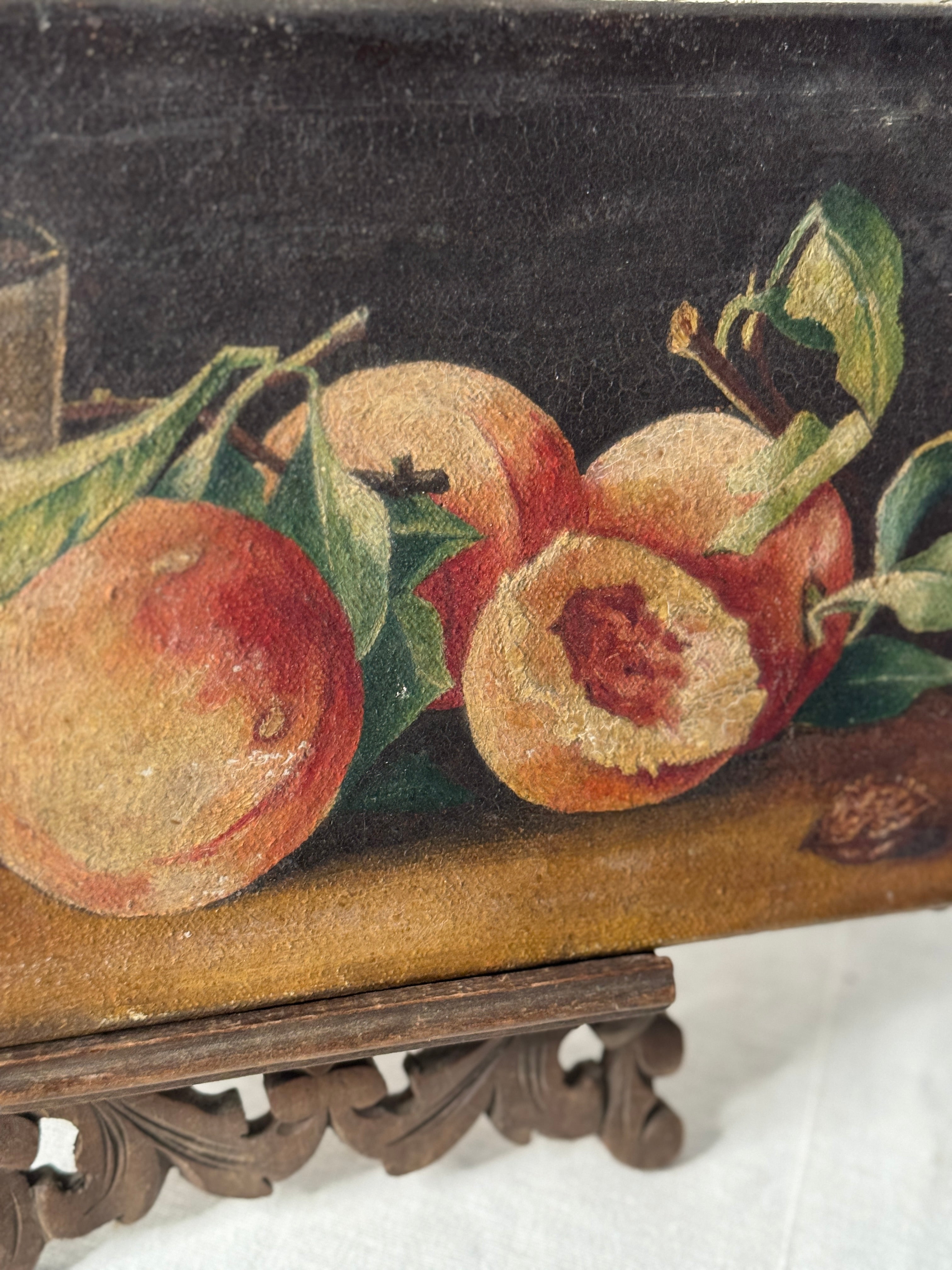Antique French Still Life with Peaches, signed J. Pagès, late 19th / early 20th c.