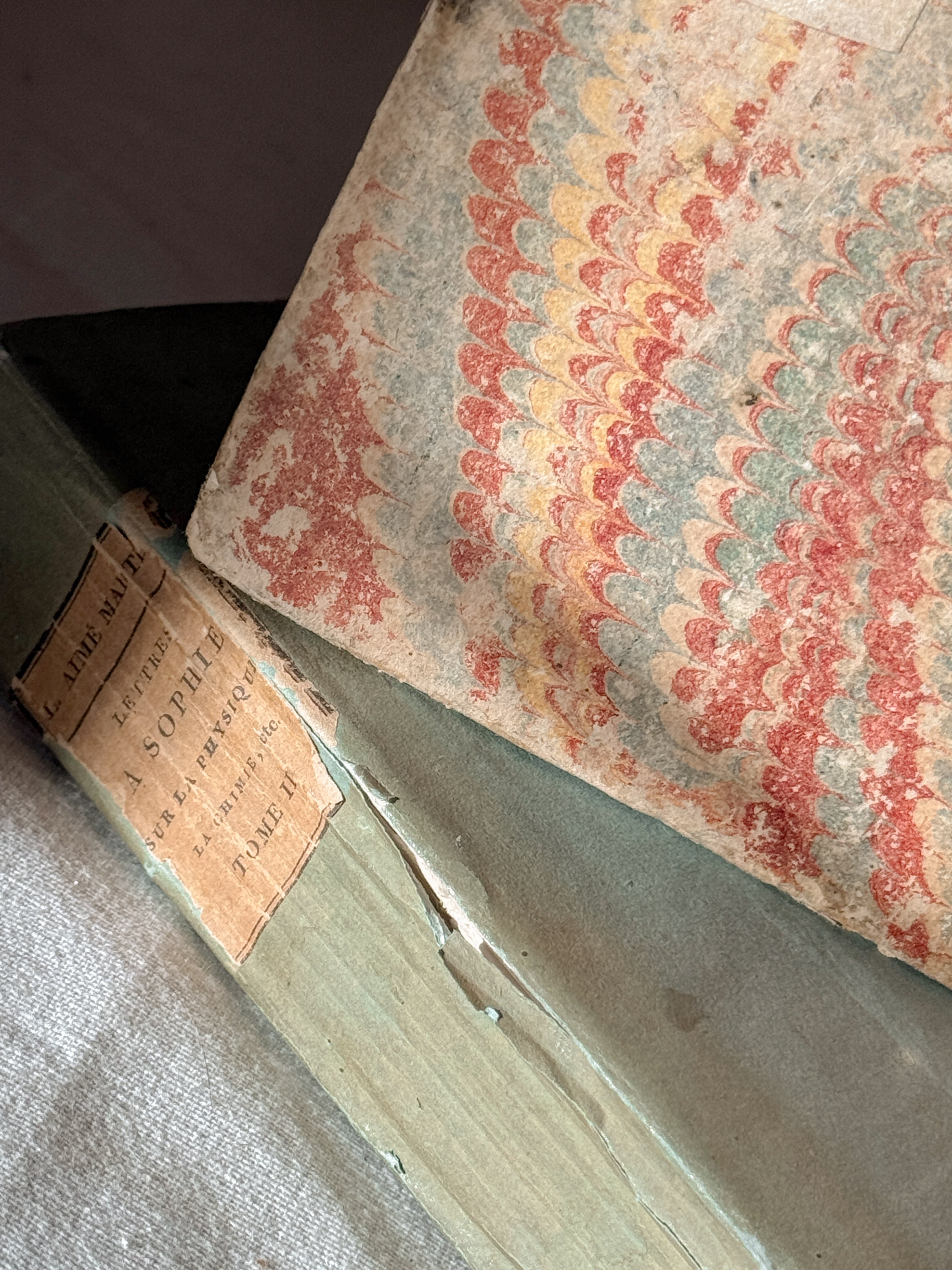 Antique French Natural History Book with Hand-Colored Plates, Lettres à Sophie, Paris 1822