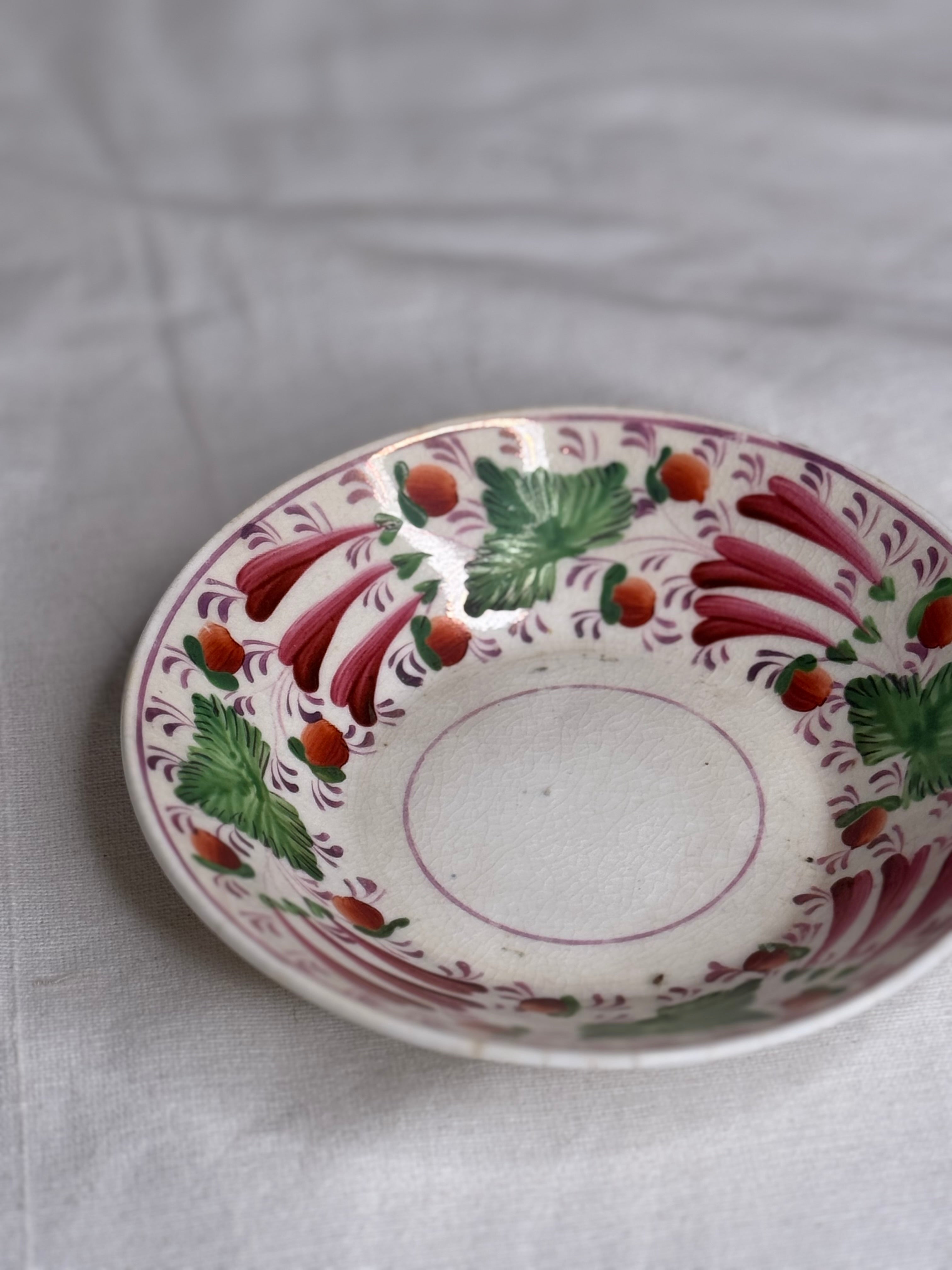 19th century Pearlware Strawberry Pattern Bowl