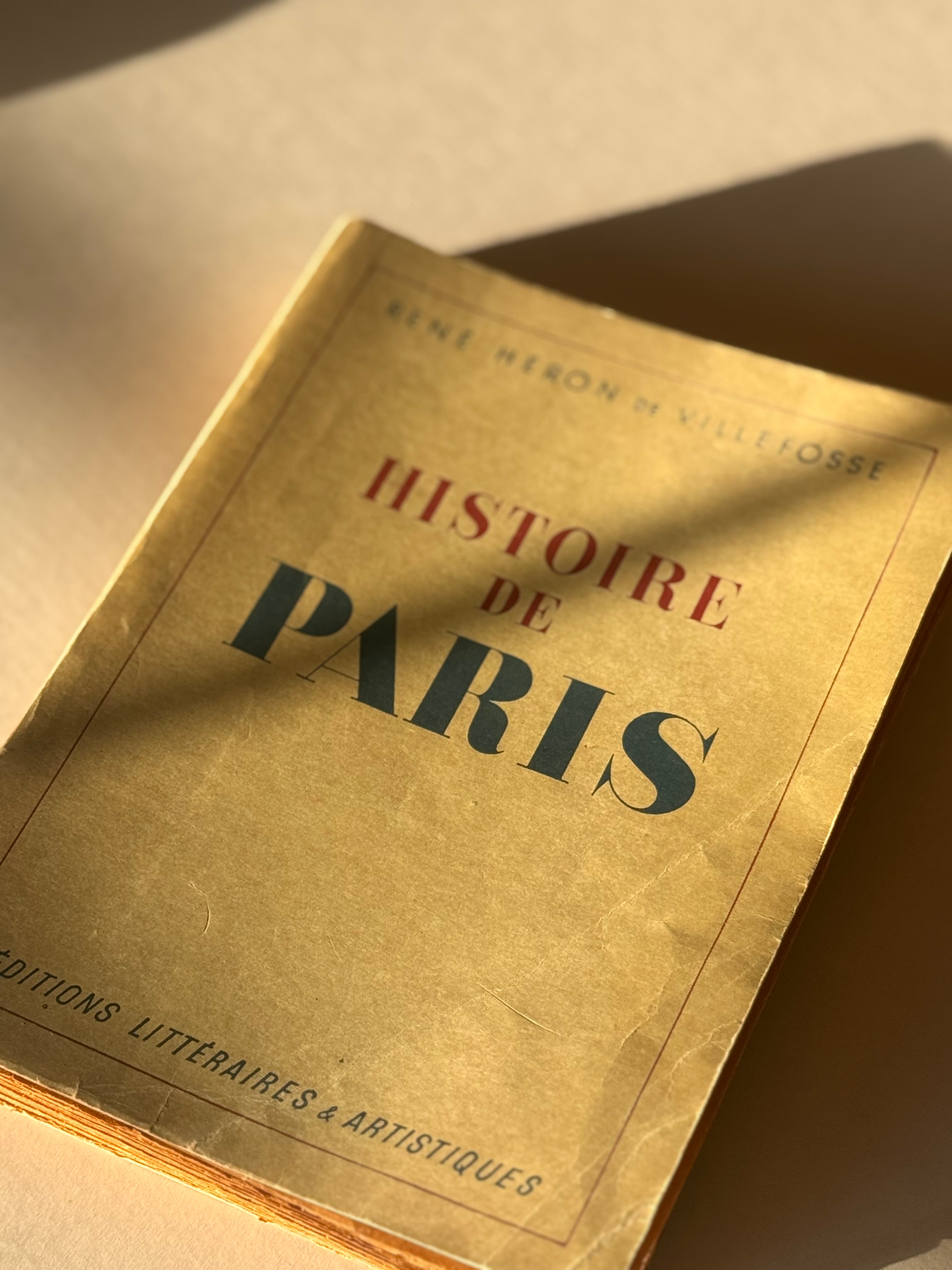 vintage French book: Histoire de Paris (includes wartime stamp)