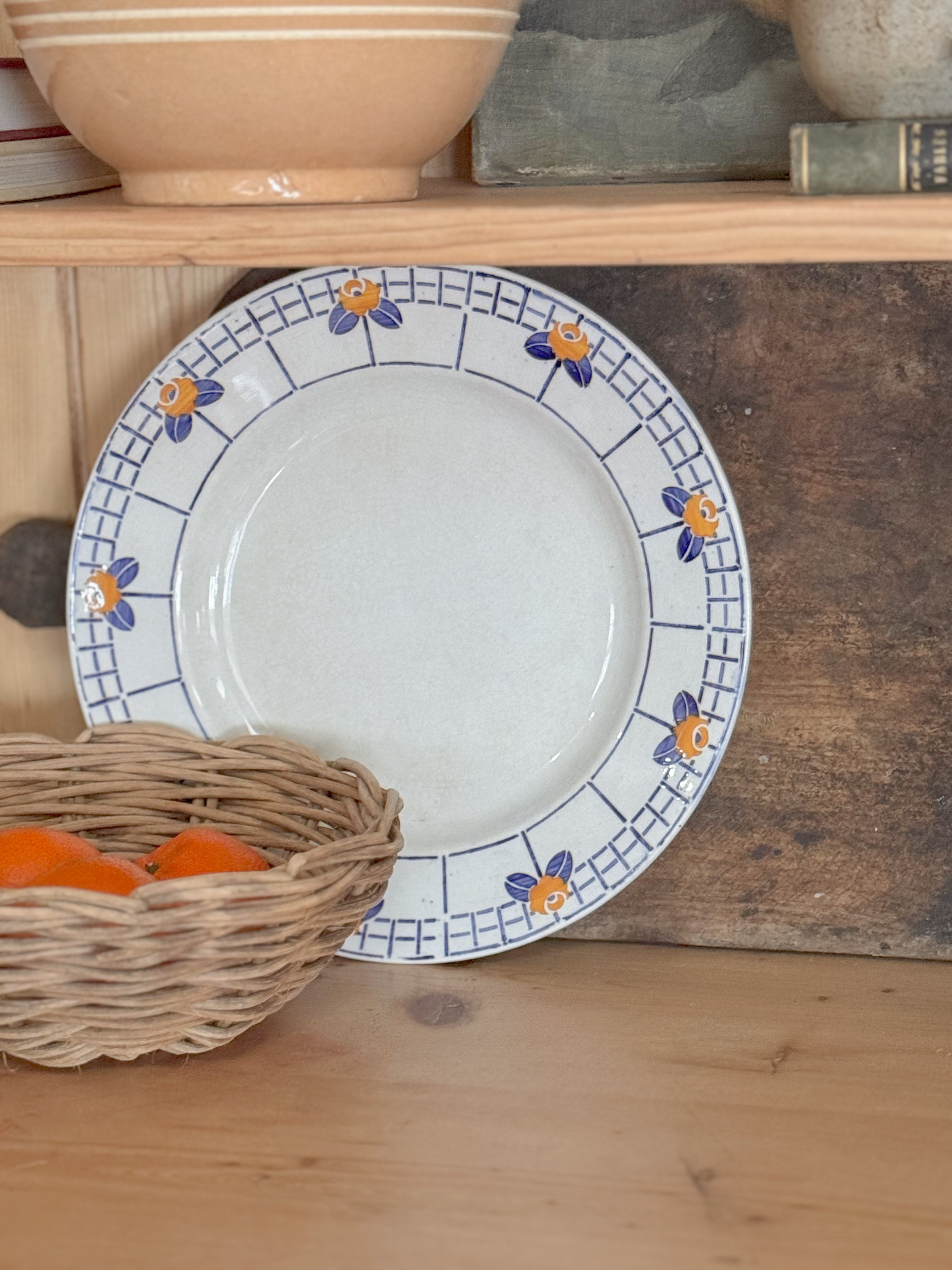 Sarreguemines Ribeauvillé Stenciled Faience Plate