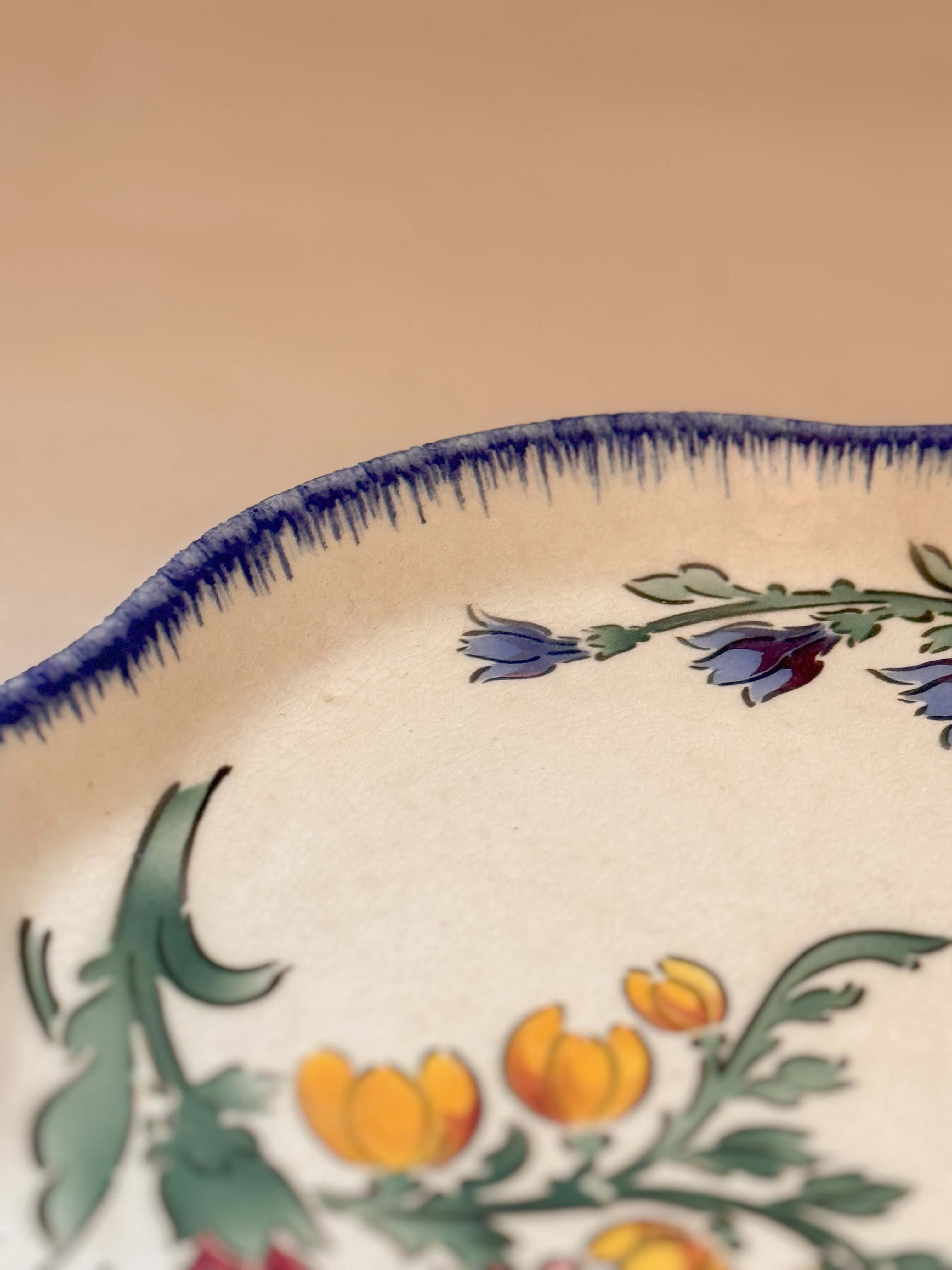 Antique Faience Pedestal Platter