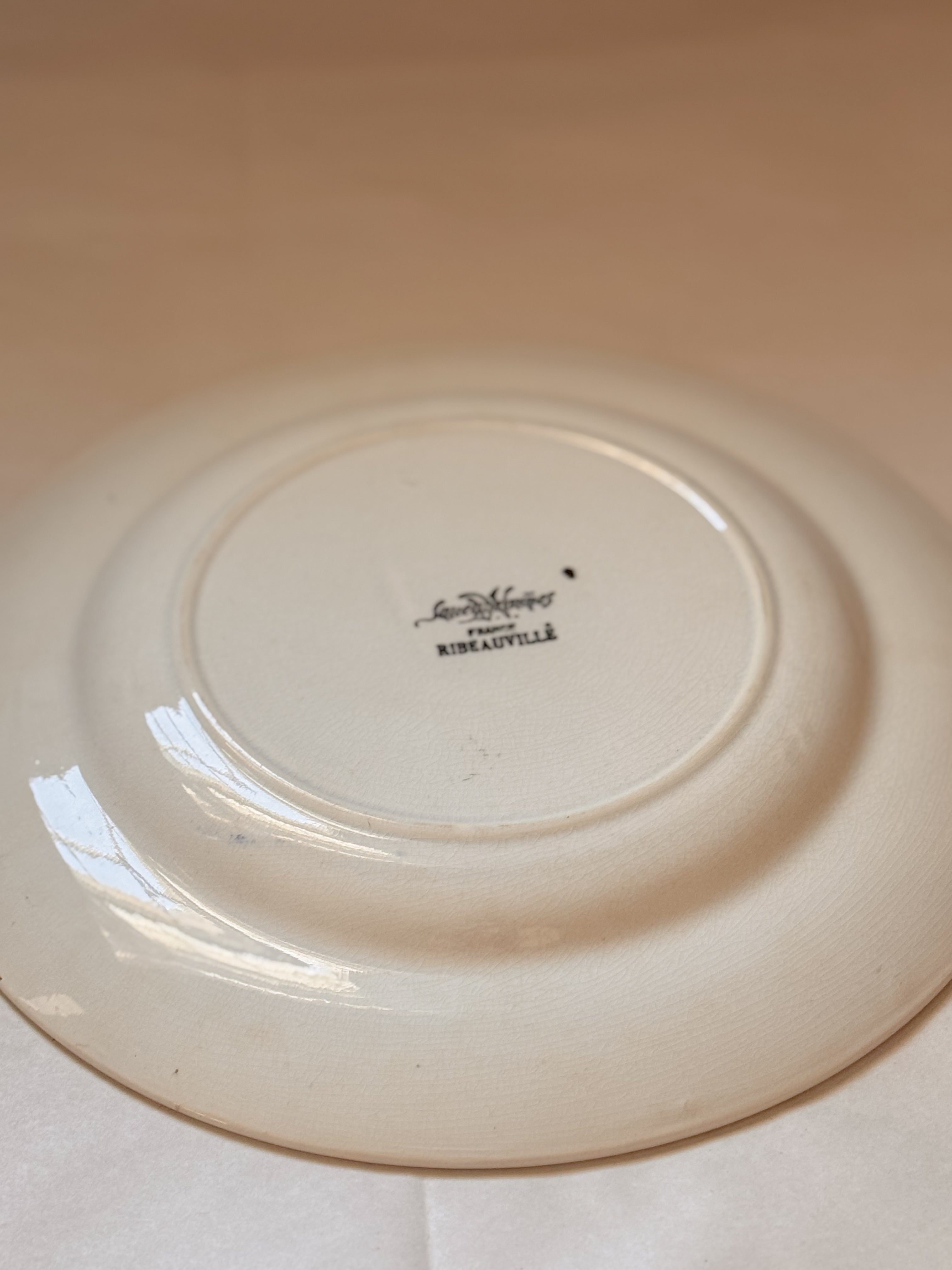 Sarreguemines Ribeauvillé Stenciled Faience Plate