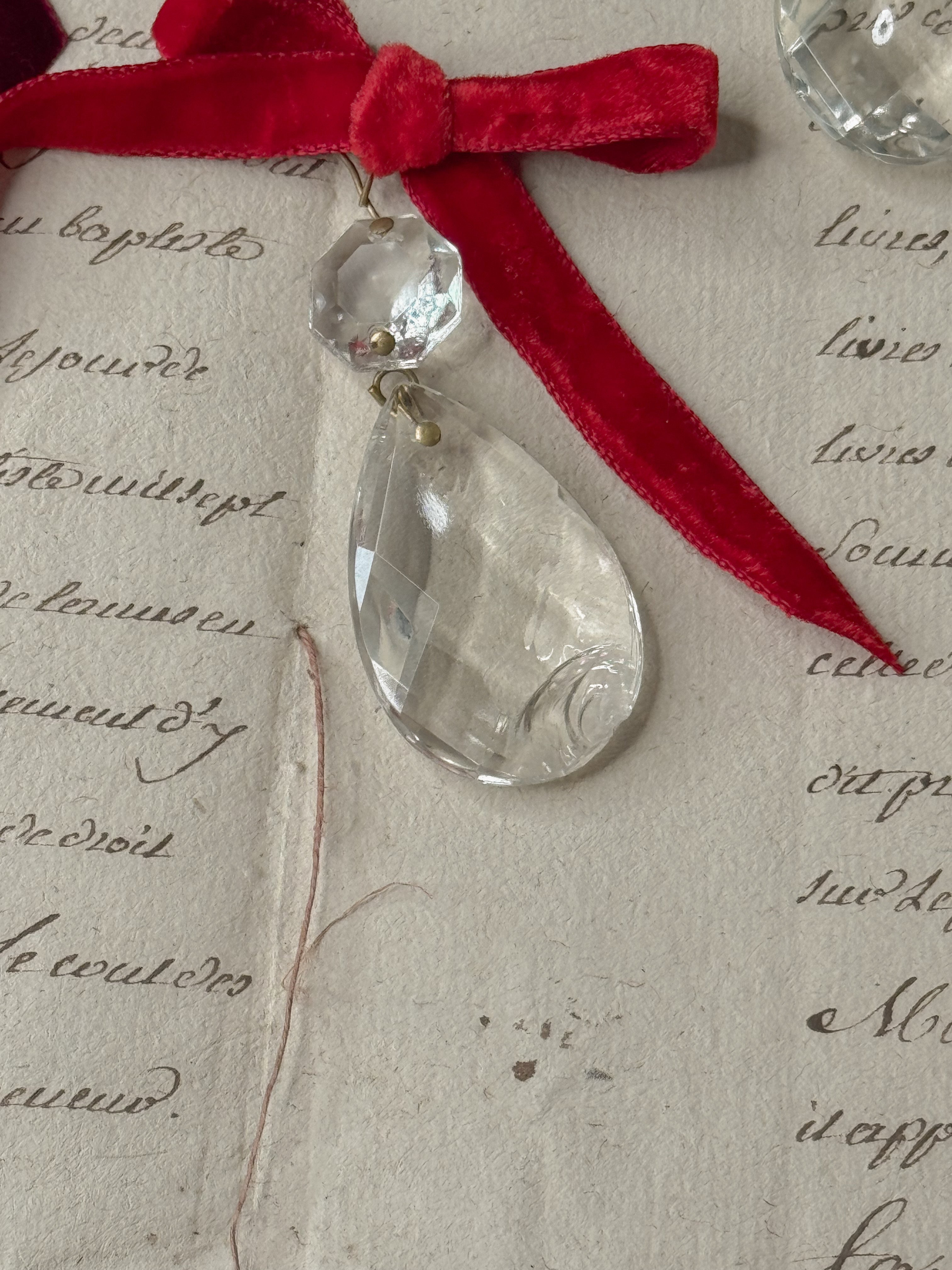 Antique French Crystal Ornament — Medium