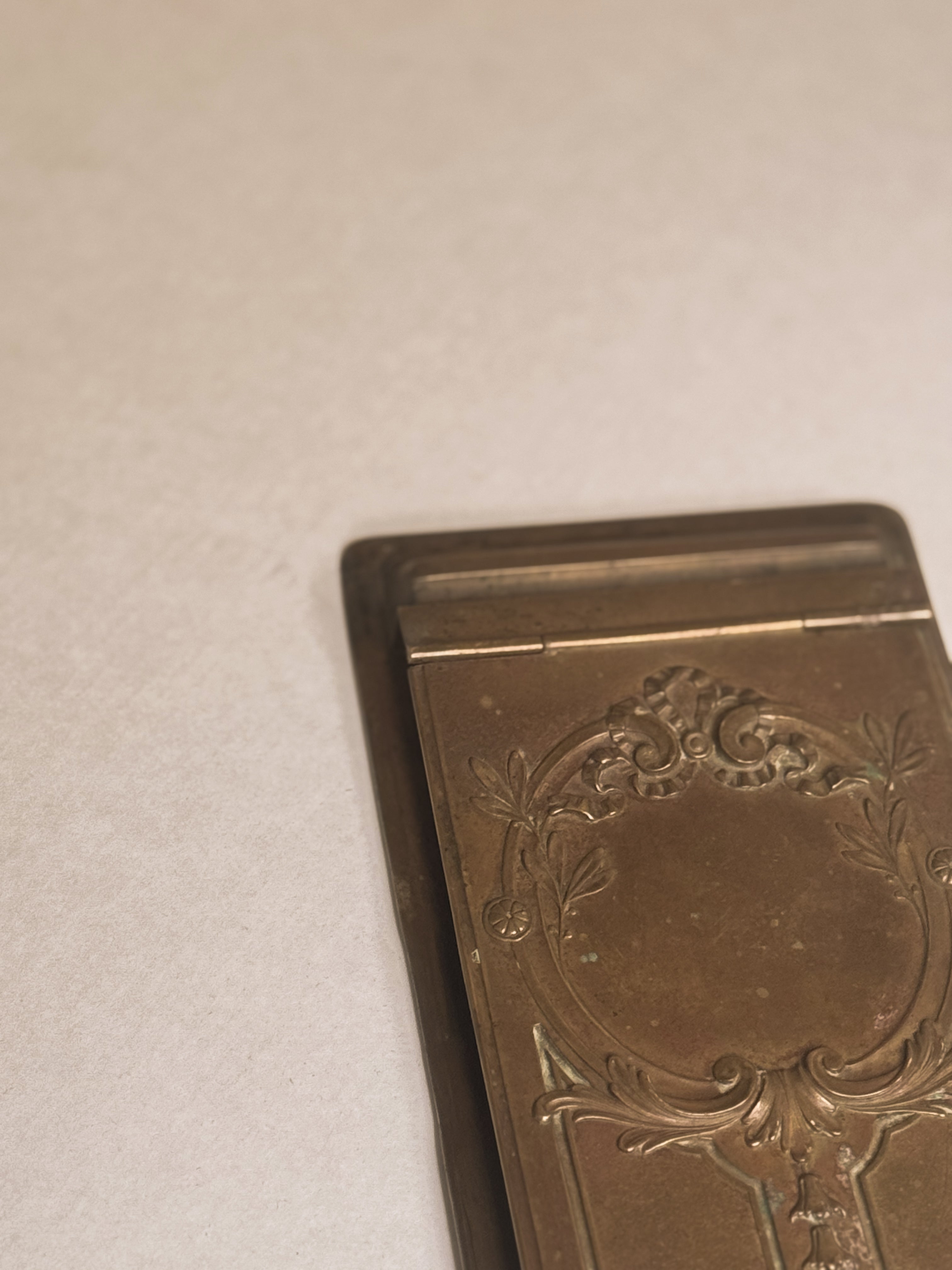 antique brass notepad case