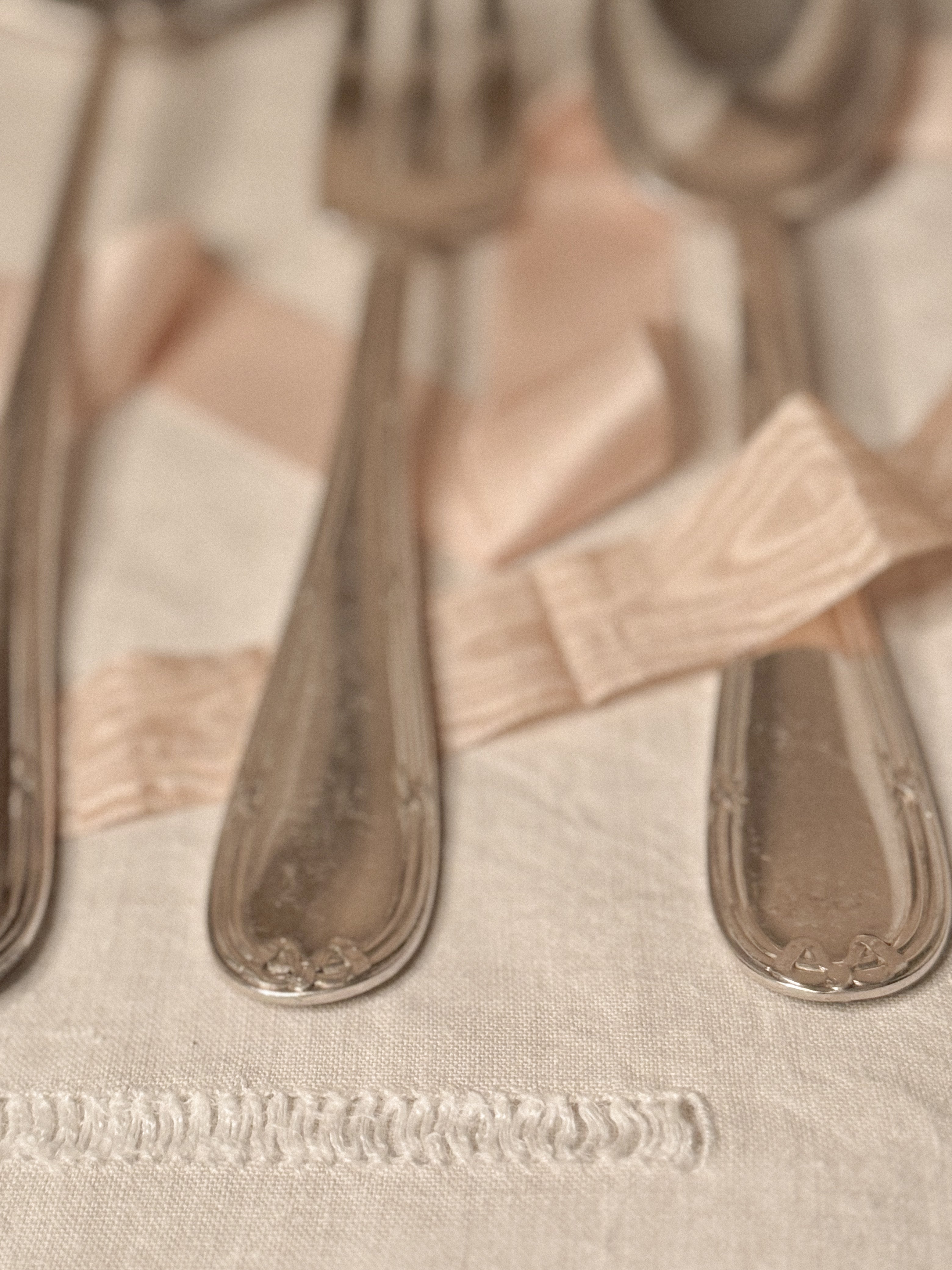 Louis XVI-Style French Silverplate Serving Set — Ribbon Pattern