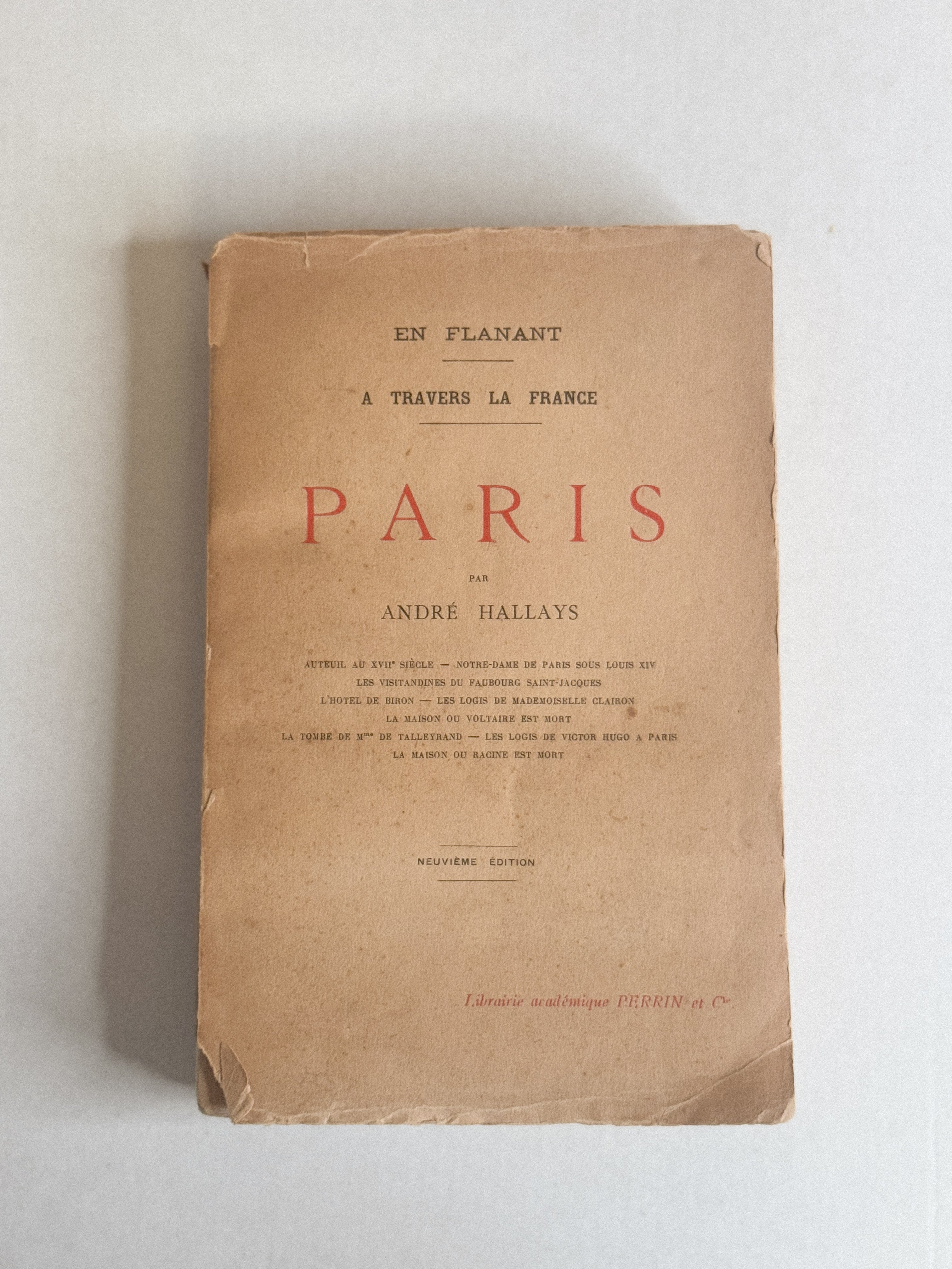 antique French paperback: strolling Through Paris by Andre Hallays