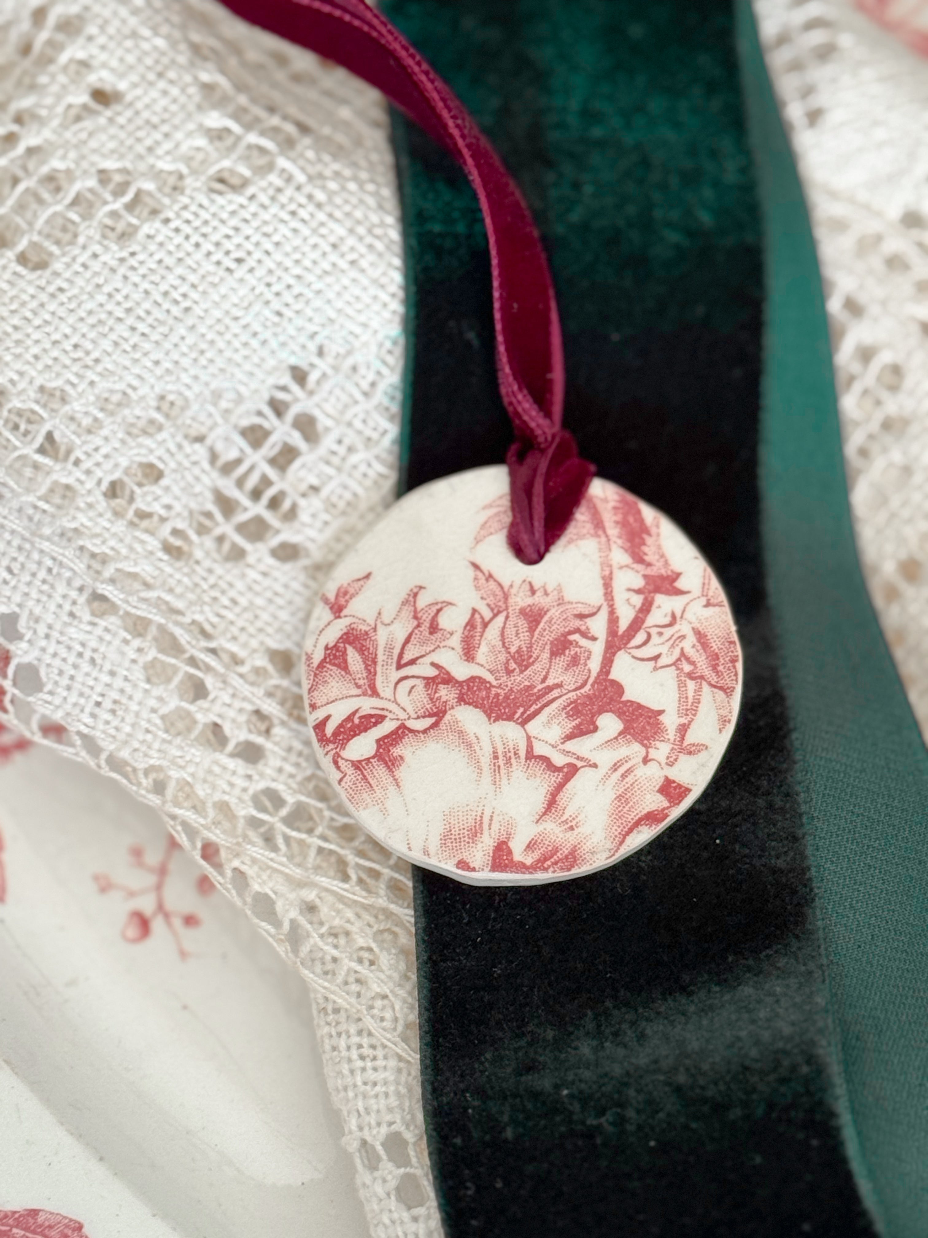 Antique plate fragment ornament - large