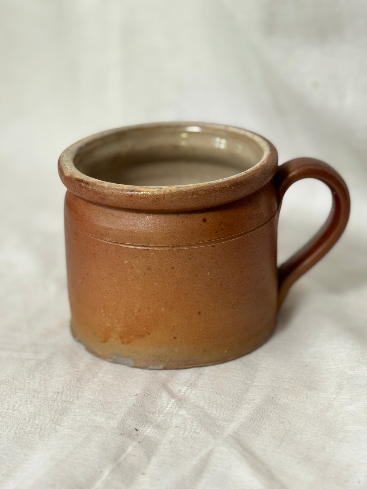Vintage French Confit Pot, Ribbed Handle