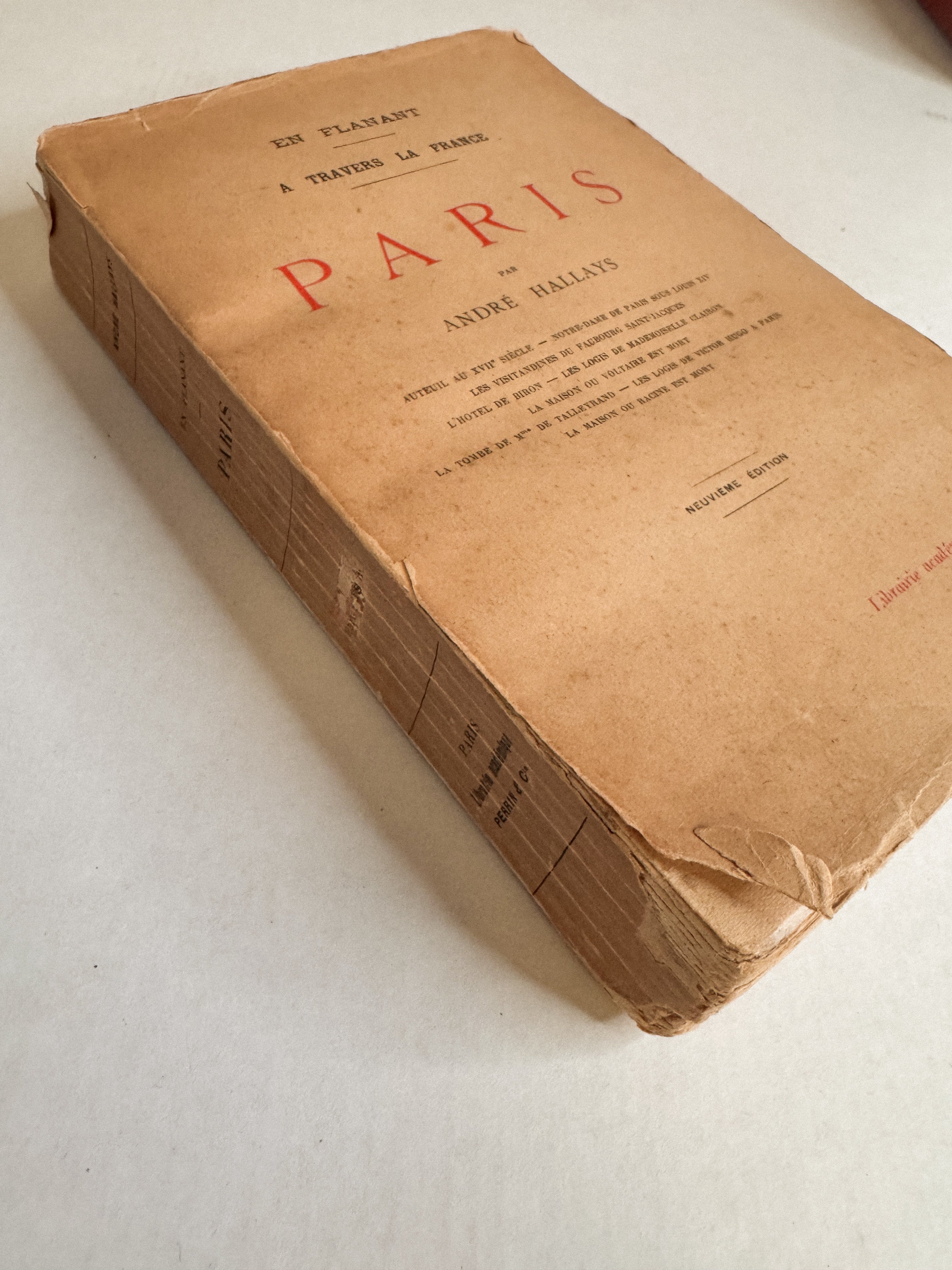 antique French paperback: strolling Through Paris by Andre Hallays