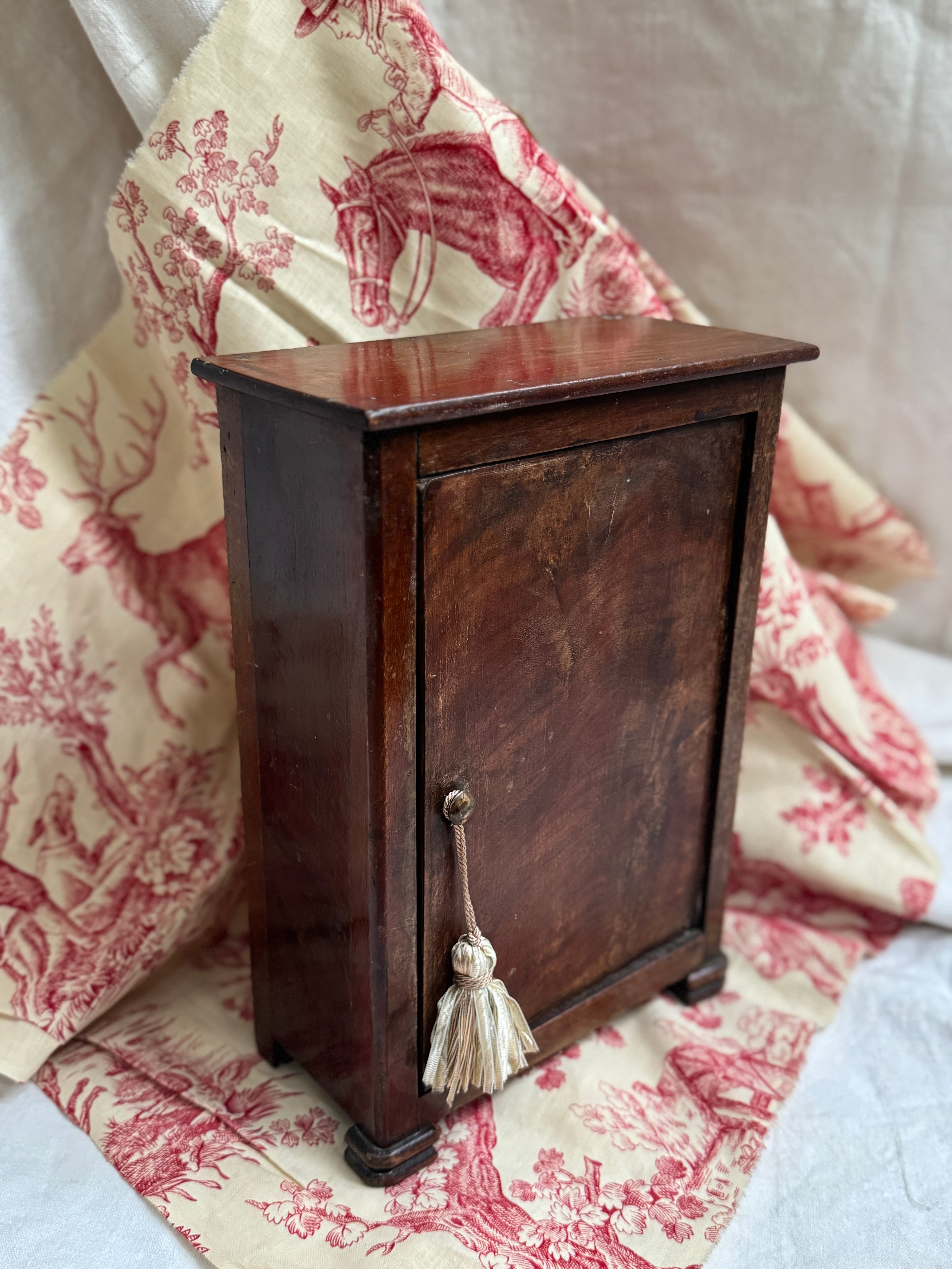Antique French Miniature Mahogany Bedside Cabinet (Chevet)