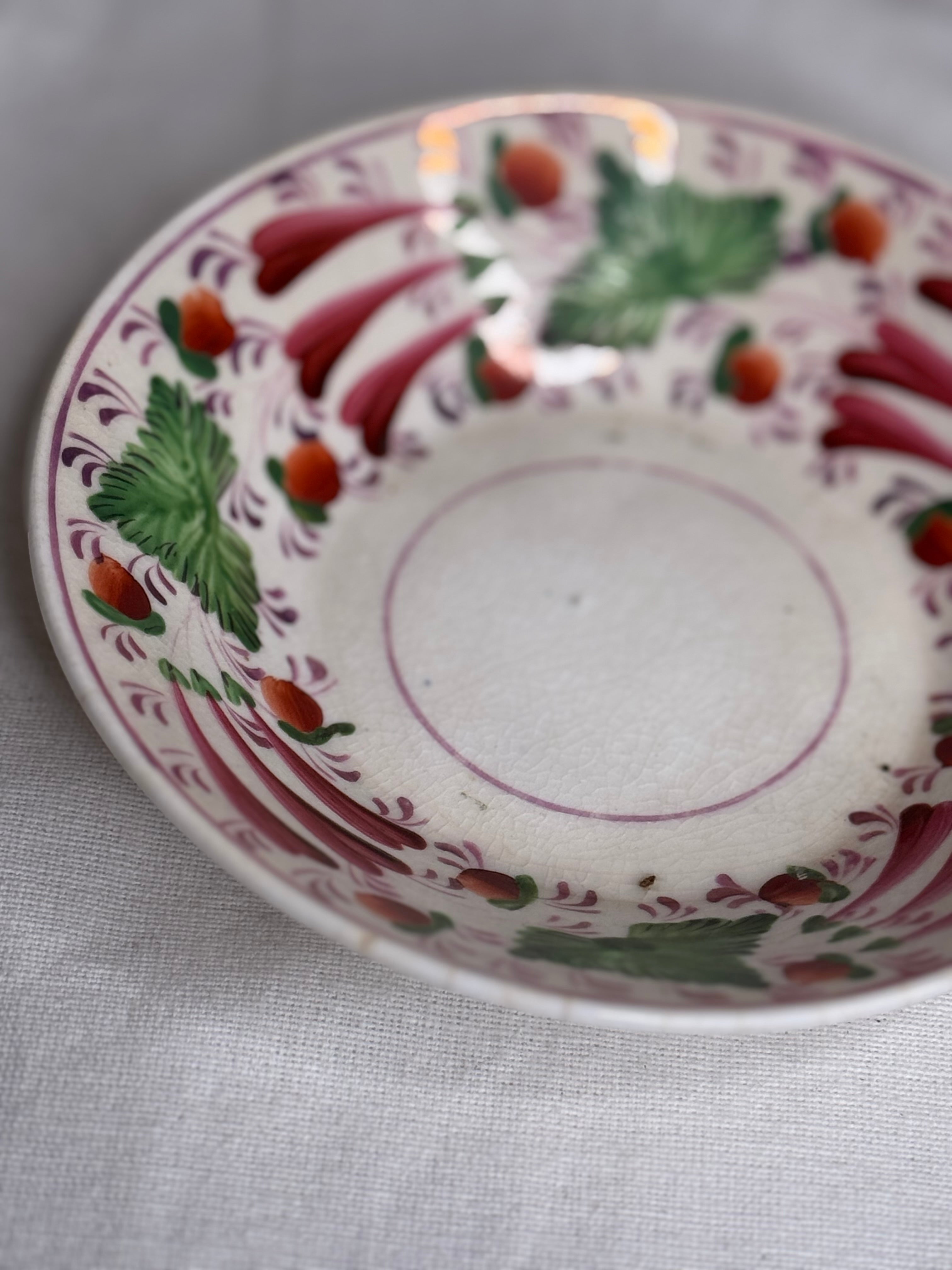19th century Pearlware Strawberry Pattern Bowl