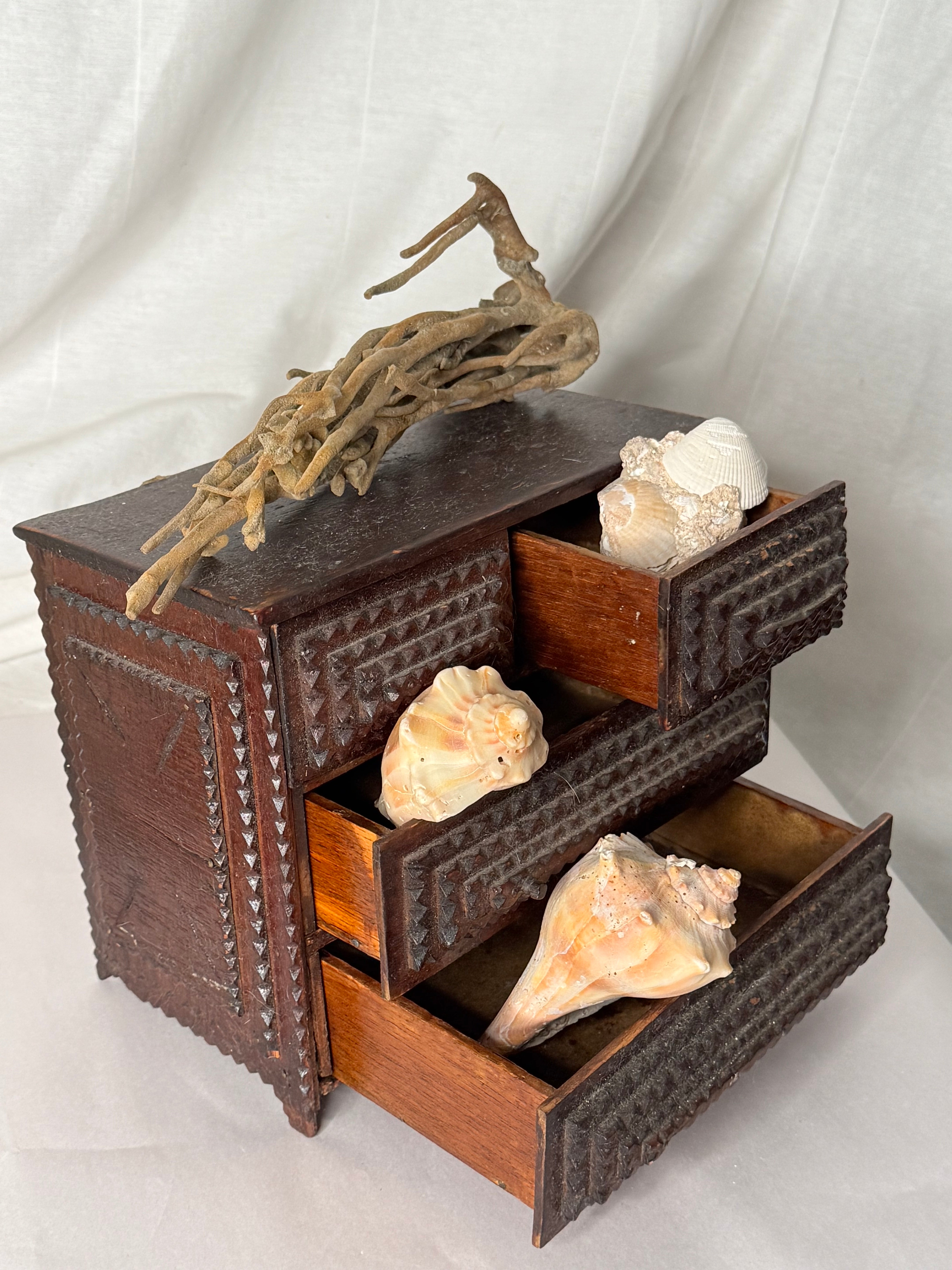 Early Miniature tramp art chest