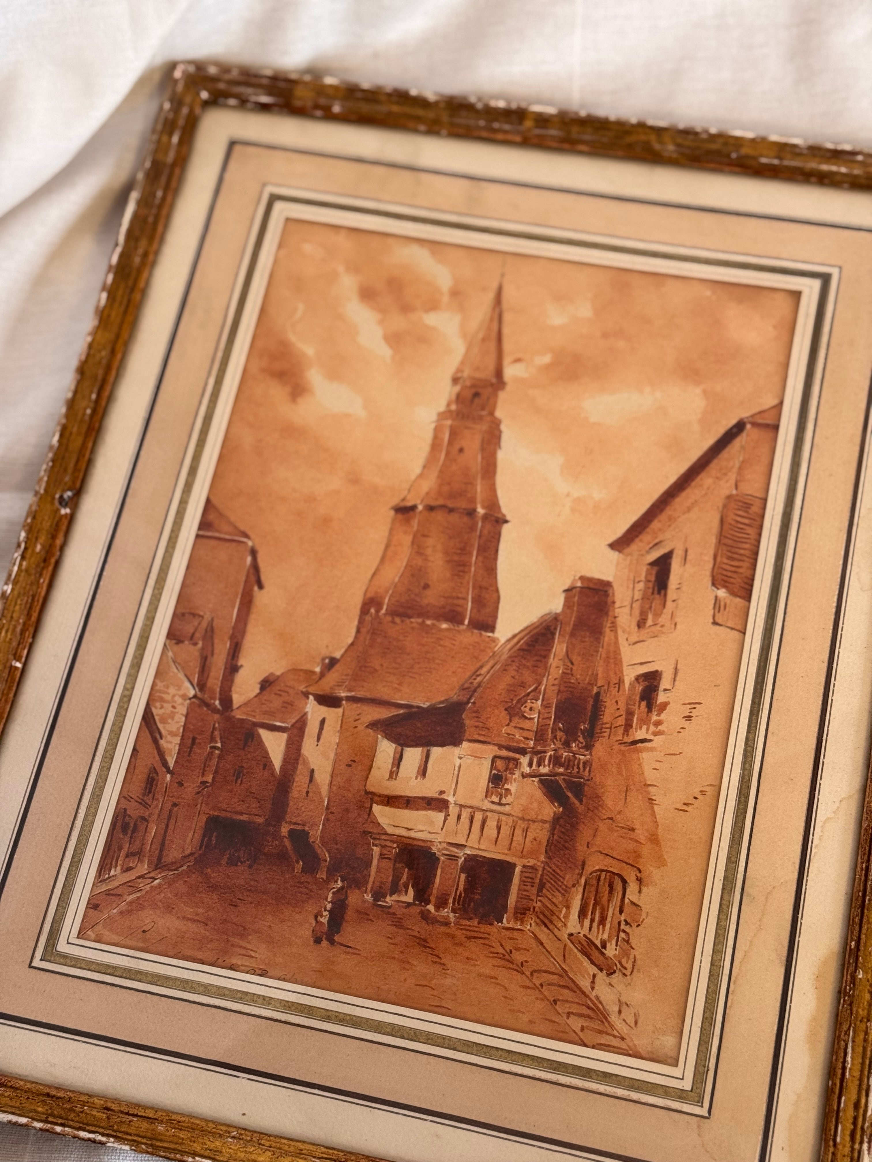 Antique Sepia watercolor