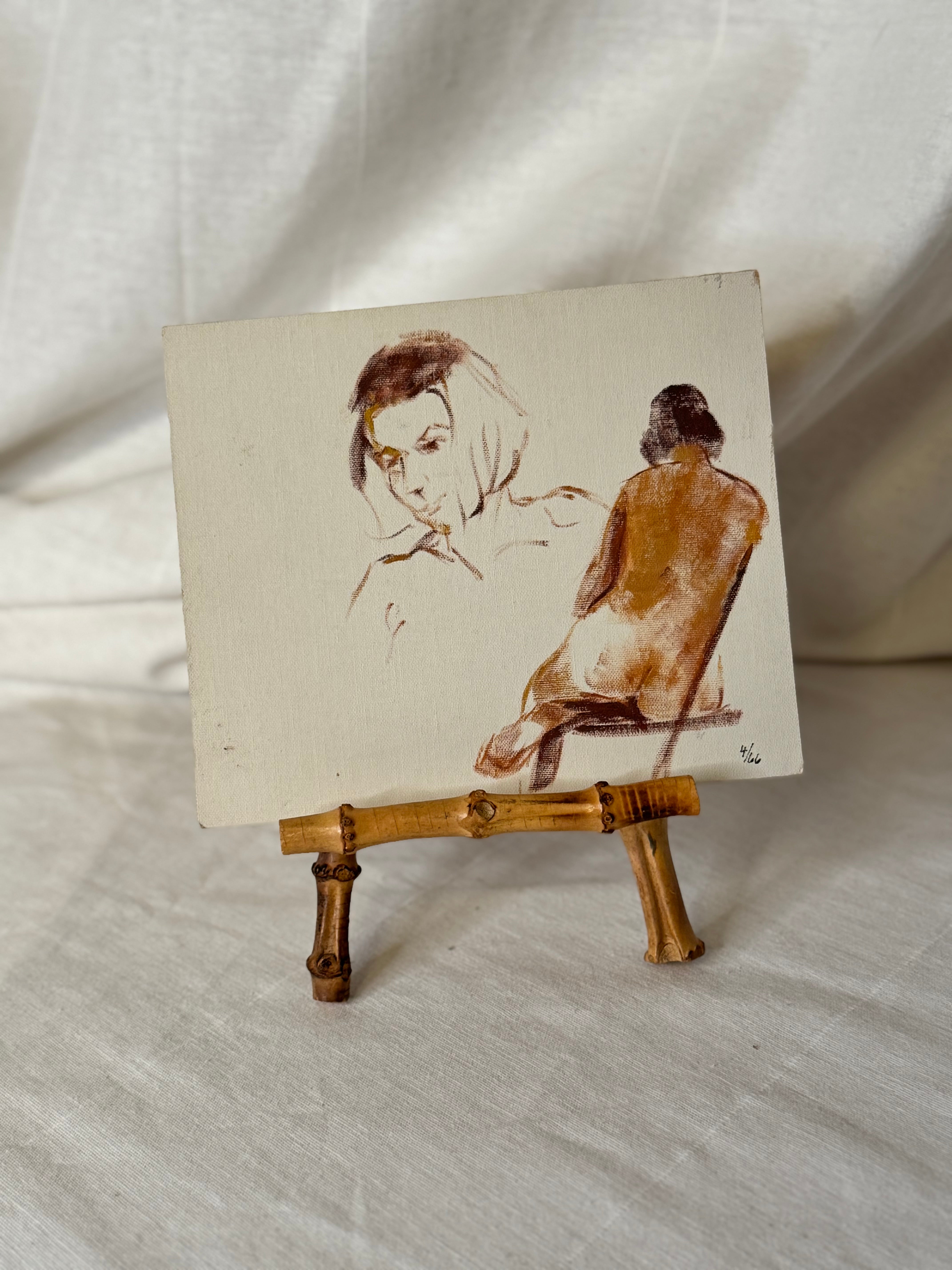 Mid-Century Seated Nude Study