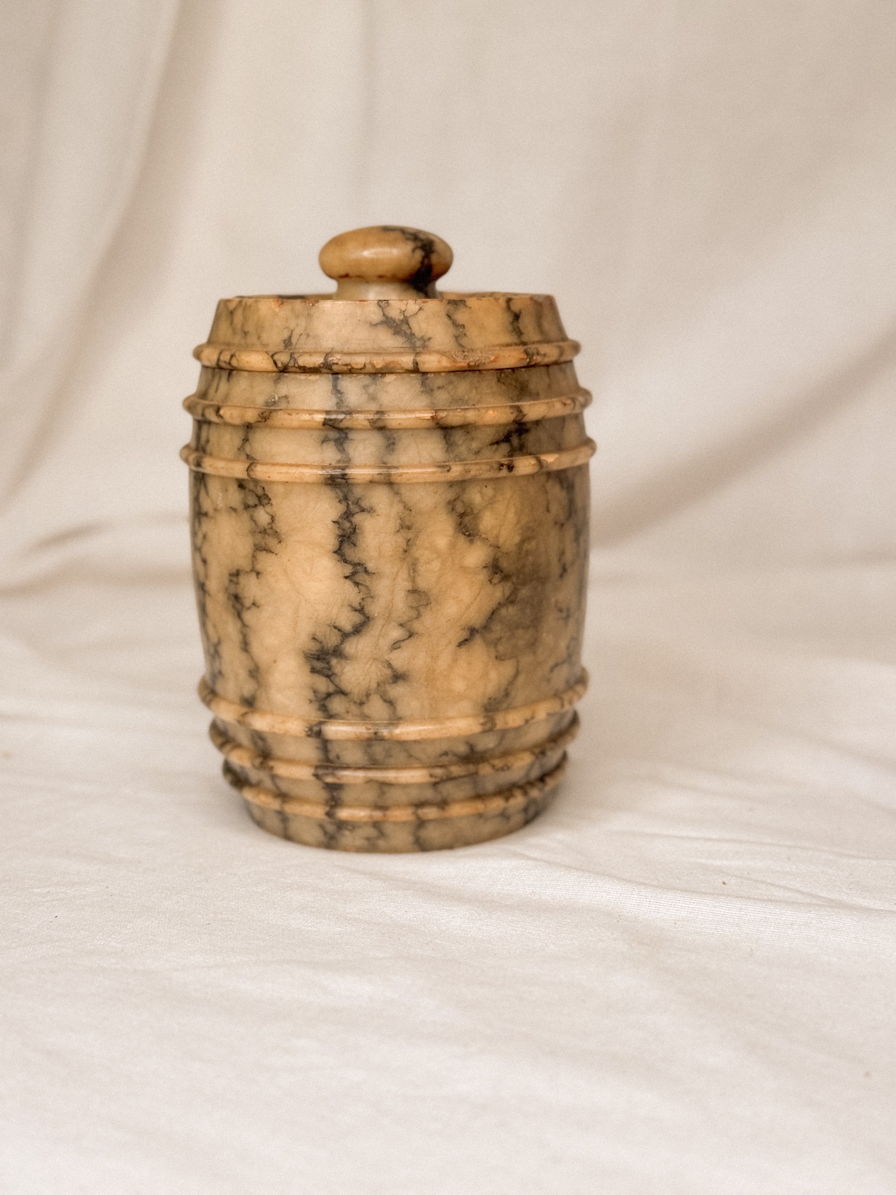 Antique Alabaster Tobacco Jar