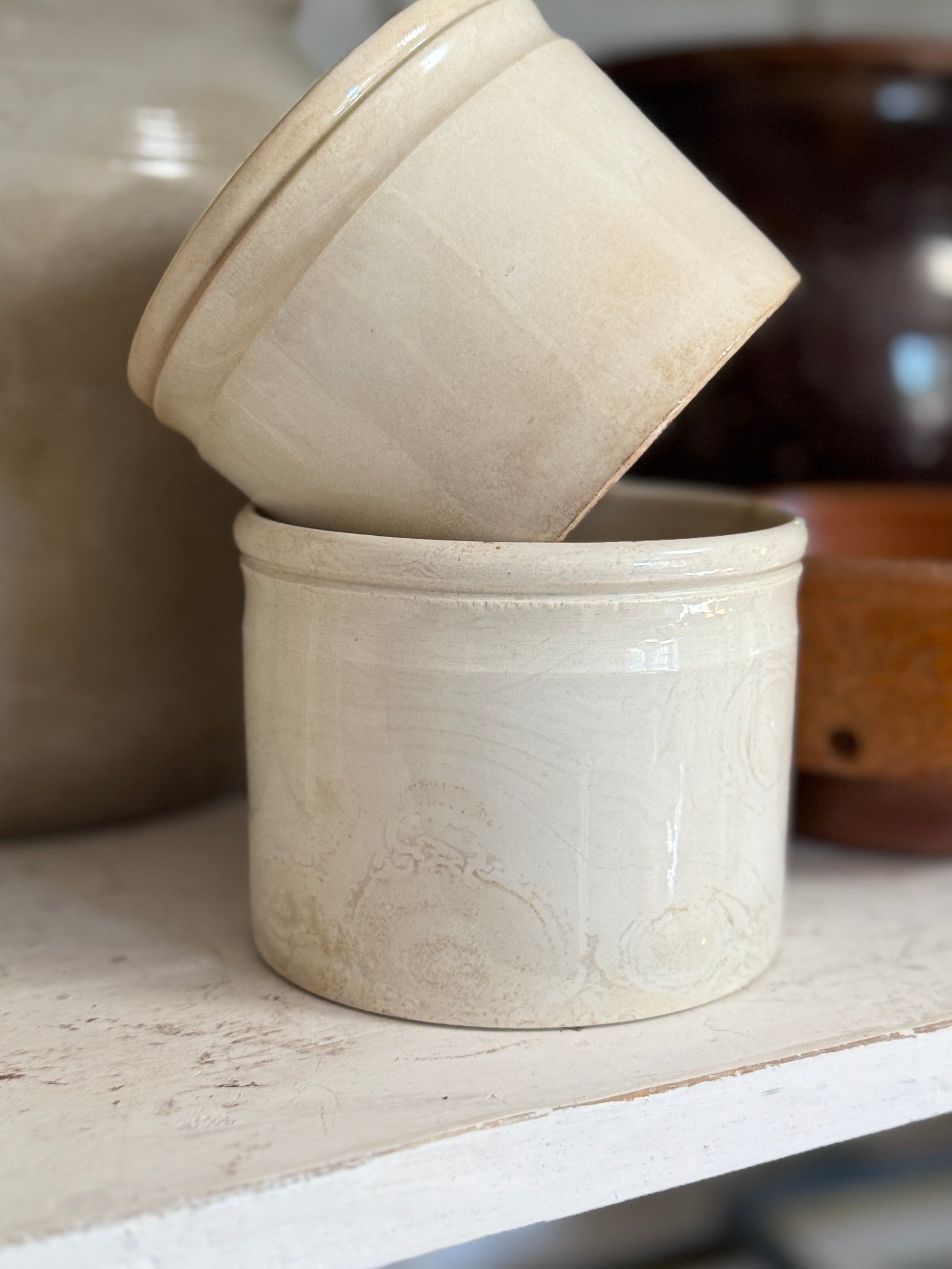 Antique French Ironstone Pot, Badonviller