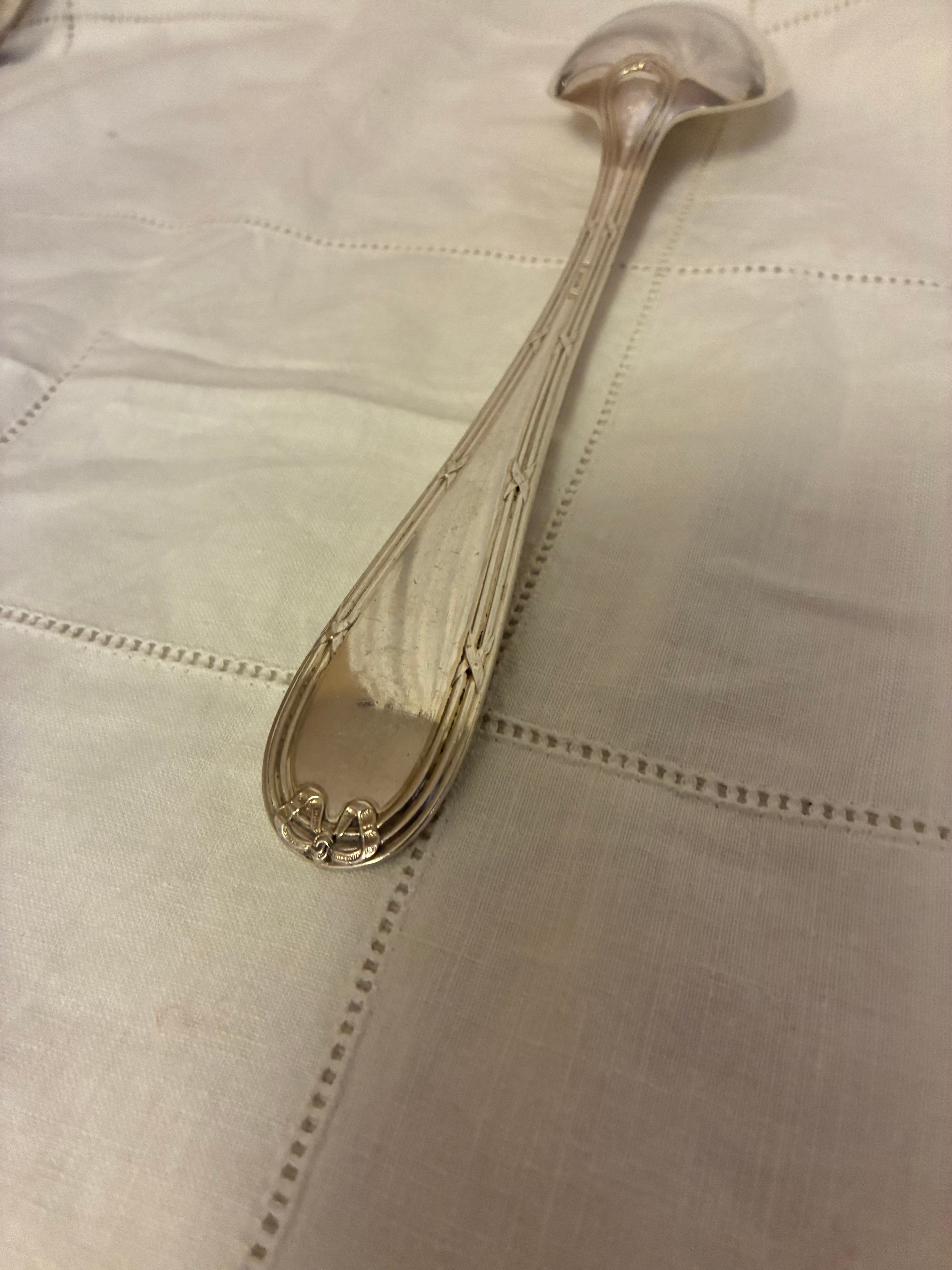 Louis XVI-Style French Silverplate Serving Set — Ribbon Pattern