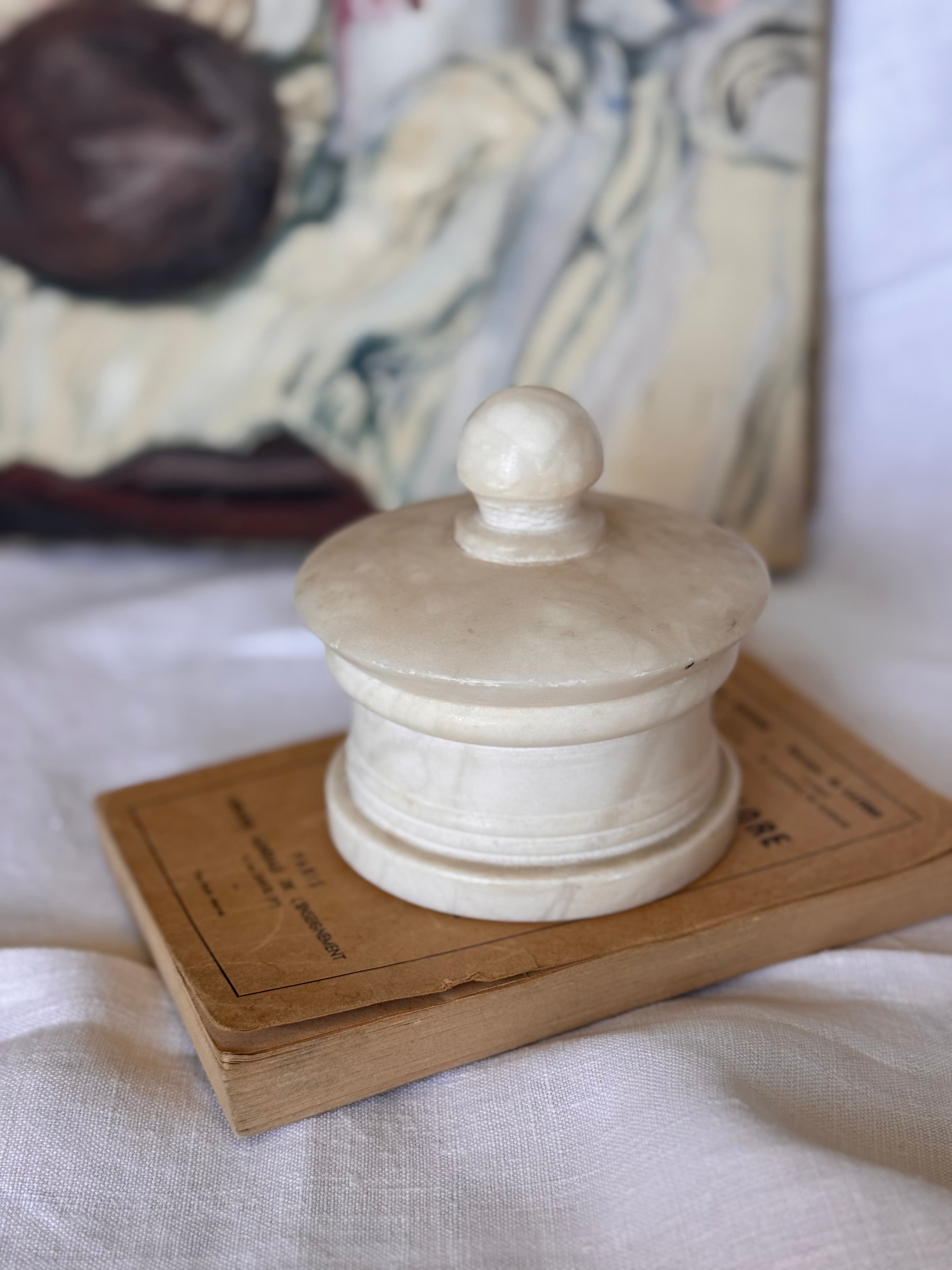 Antique Alabaster Storage Jar