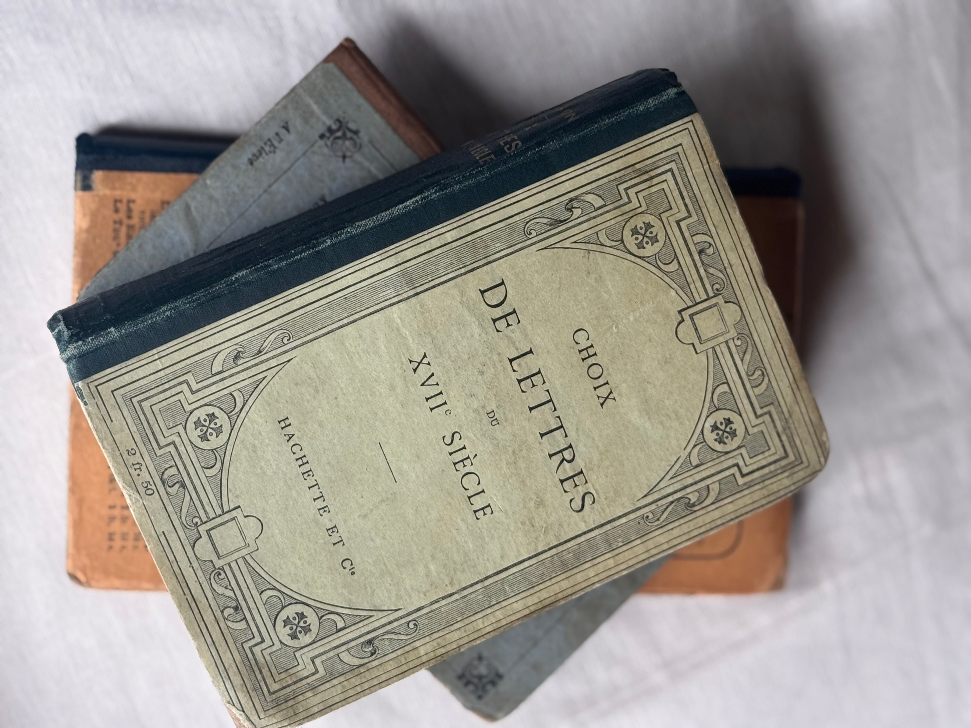 Set of Three Tonal Antique French Educational Books