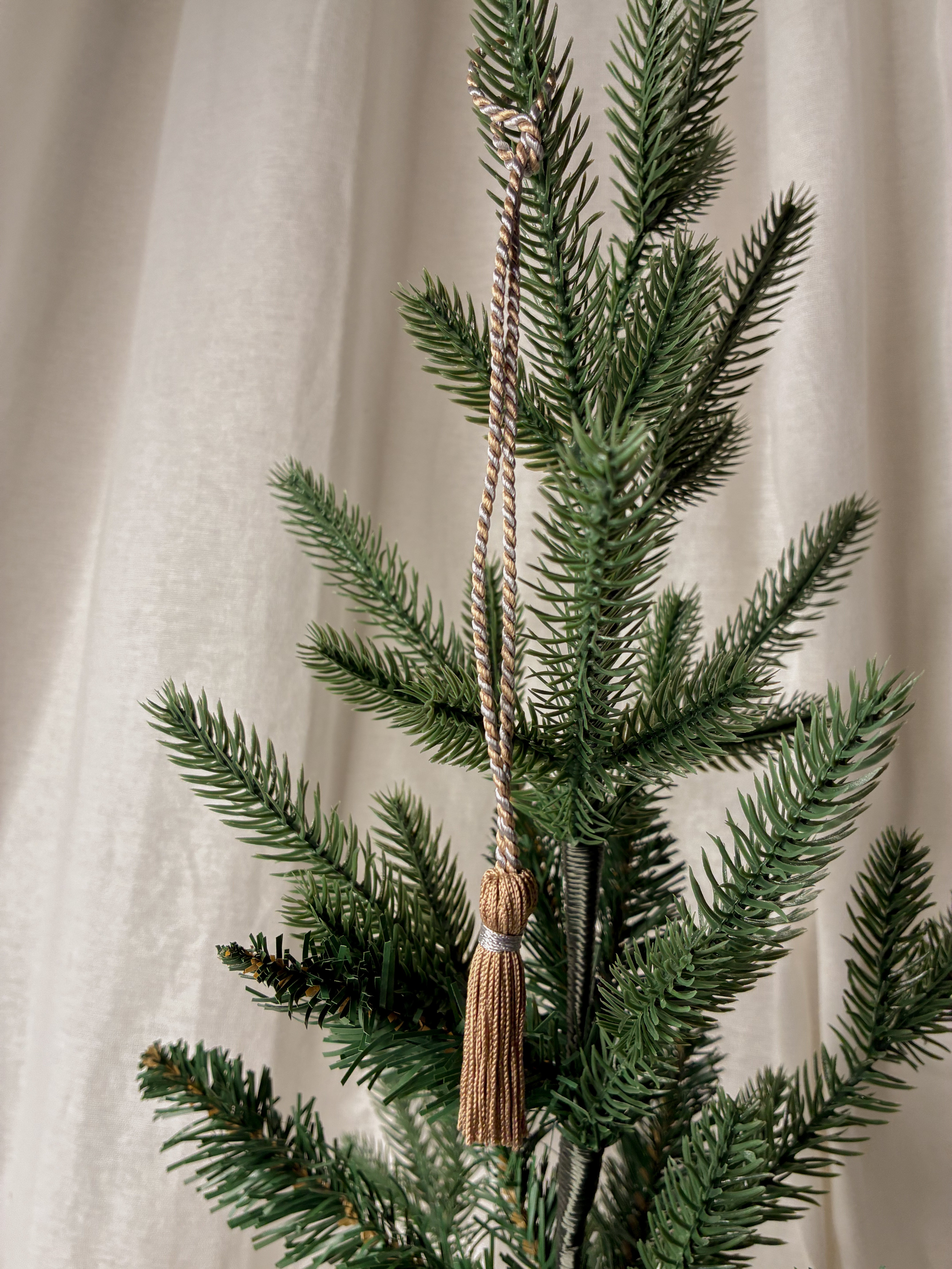 French Passementerie Tassel in Taupe & Silver