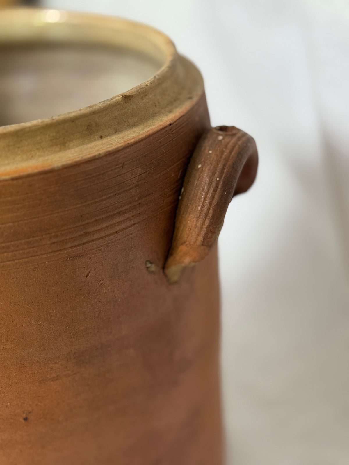 Antique French Confit Pot with Ear Handles, Large