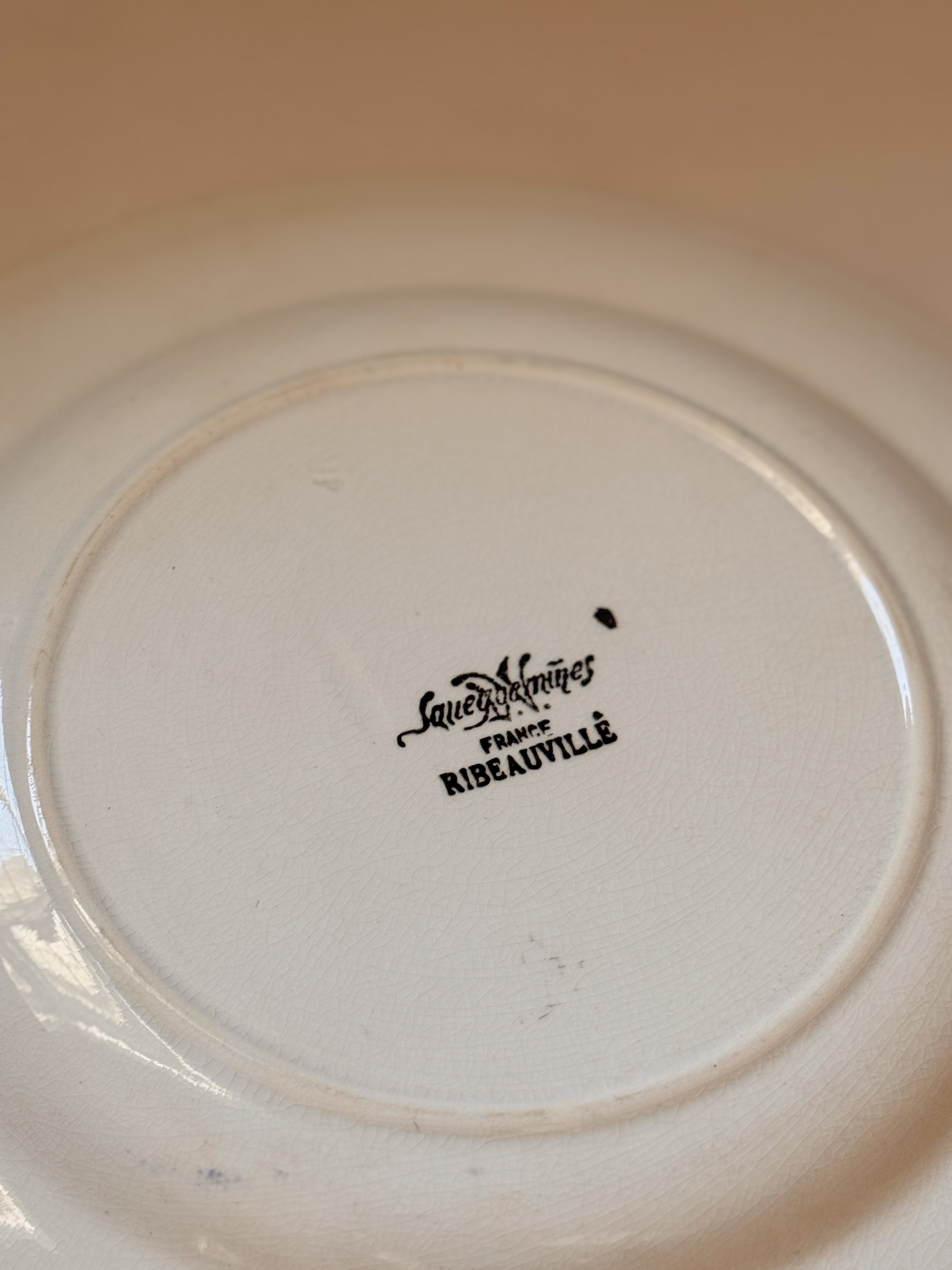 Sarreguemines Ribeauvillé Stenciled Faience Plate