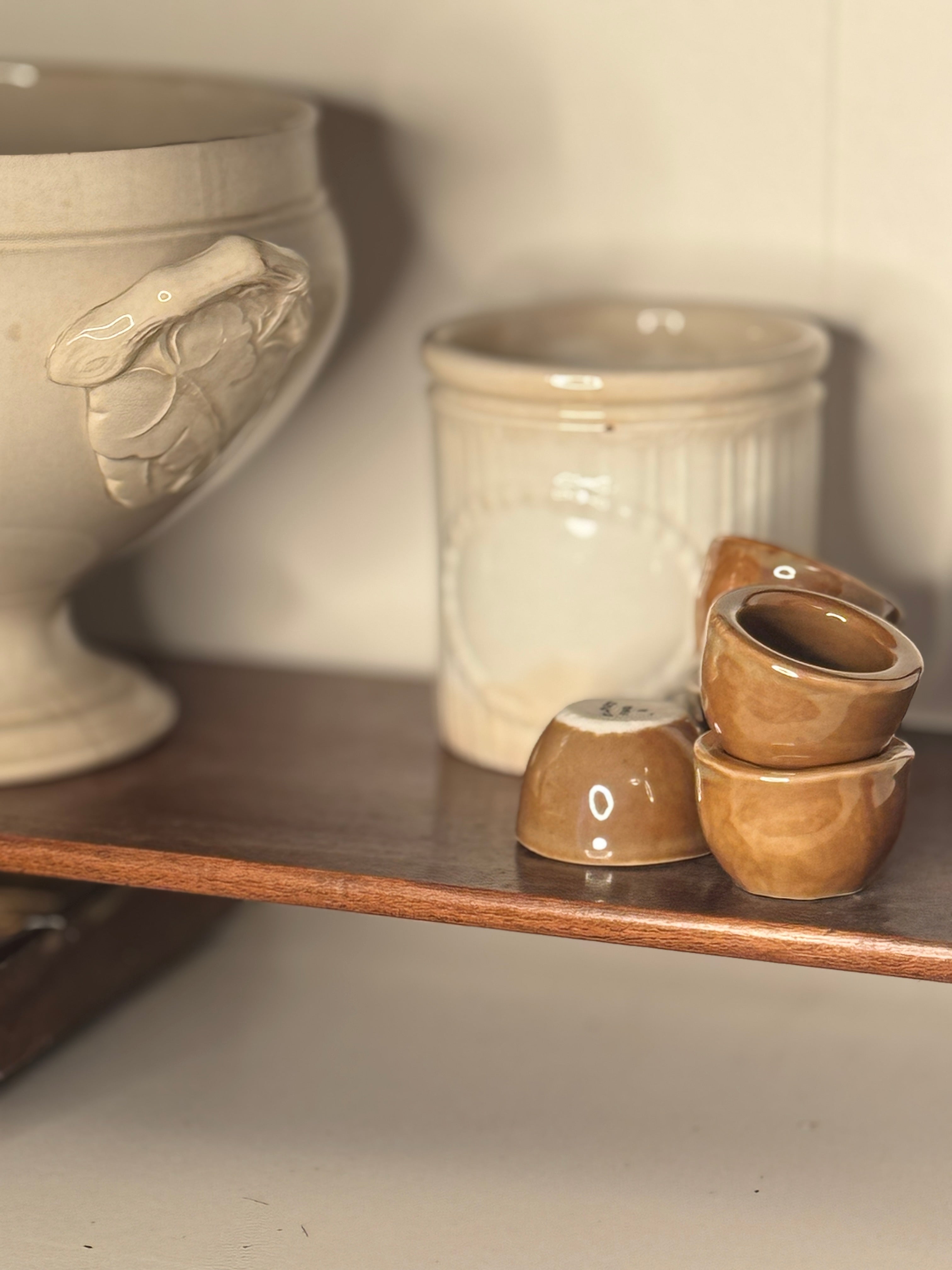 Set of Five Pillivuyt Porcelain Escargot Pots, France