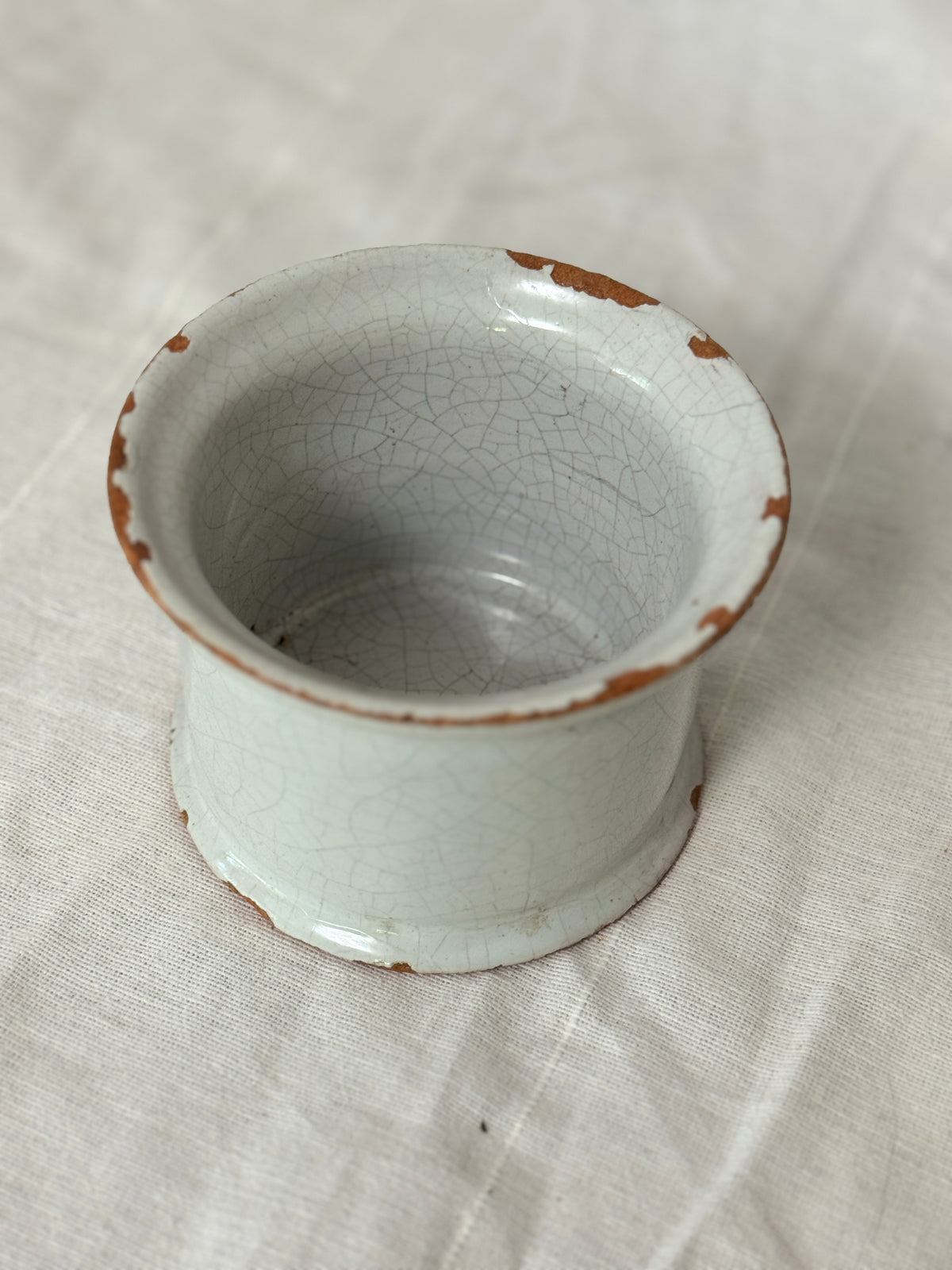 Antique French White Glazed Pot