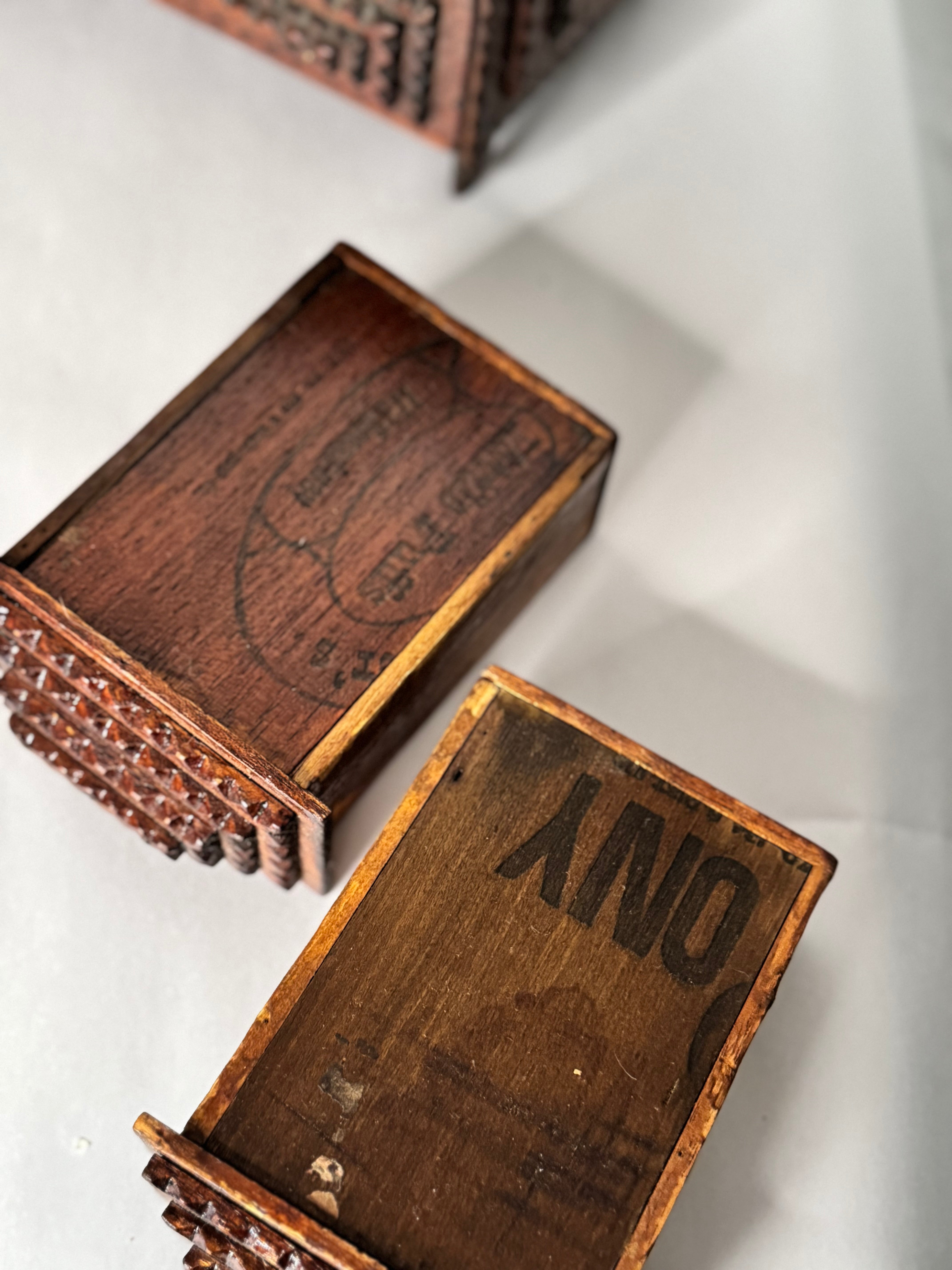 Early Miniature tramp art chest