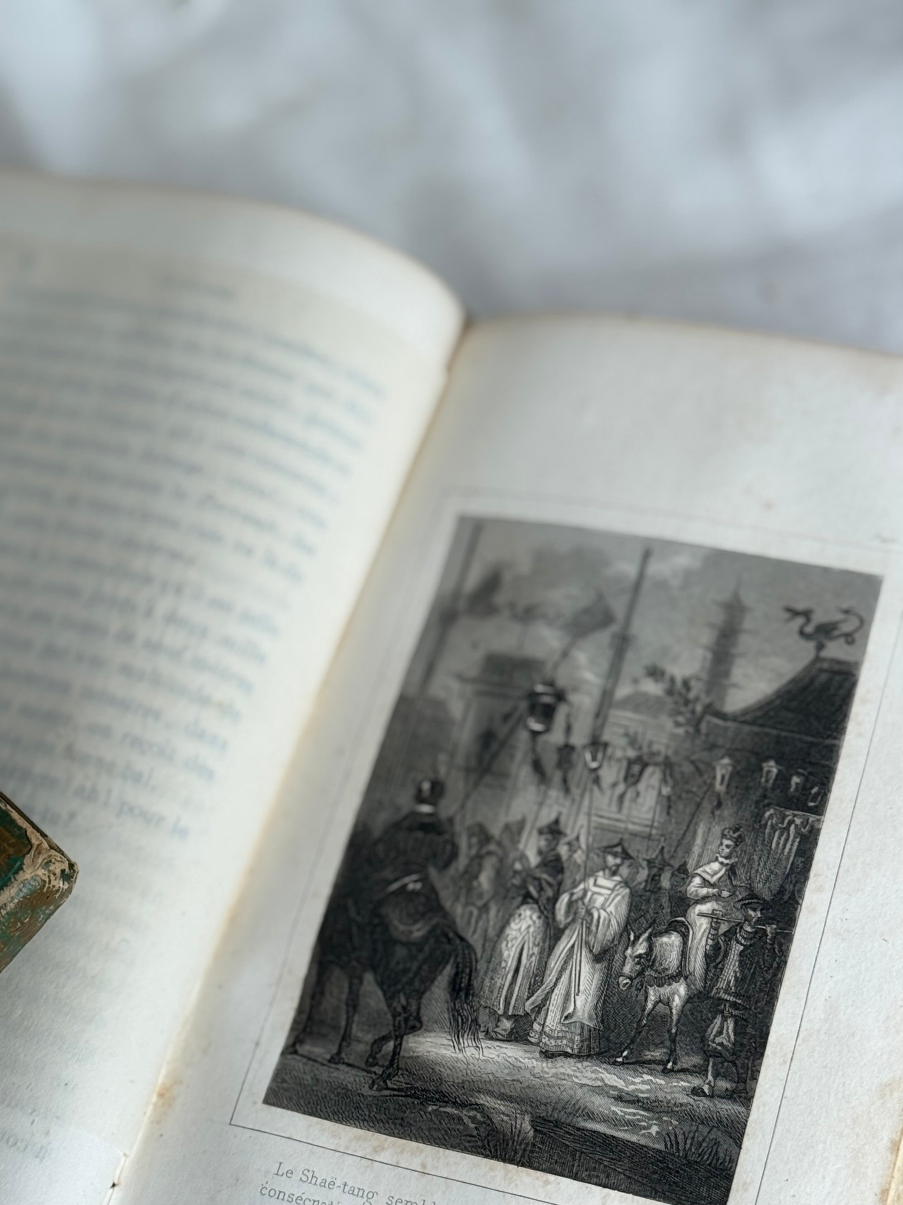19th c Cartonnage Book Set of 3