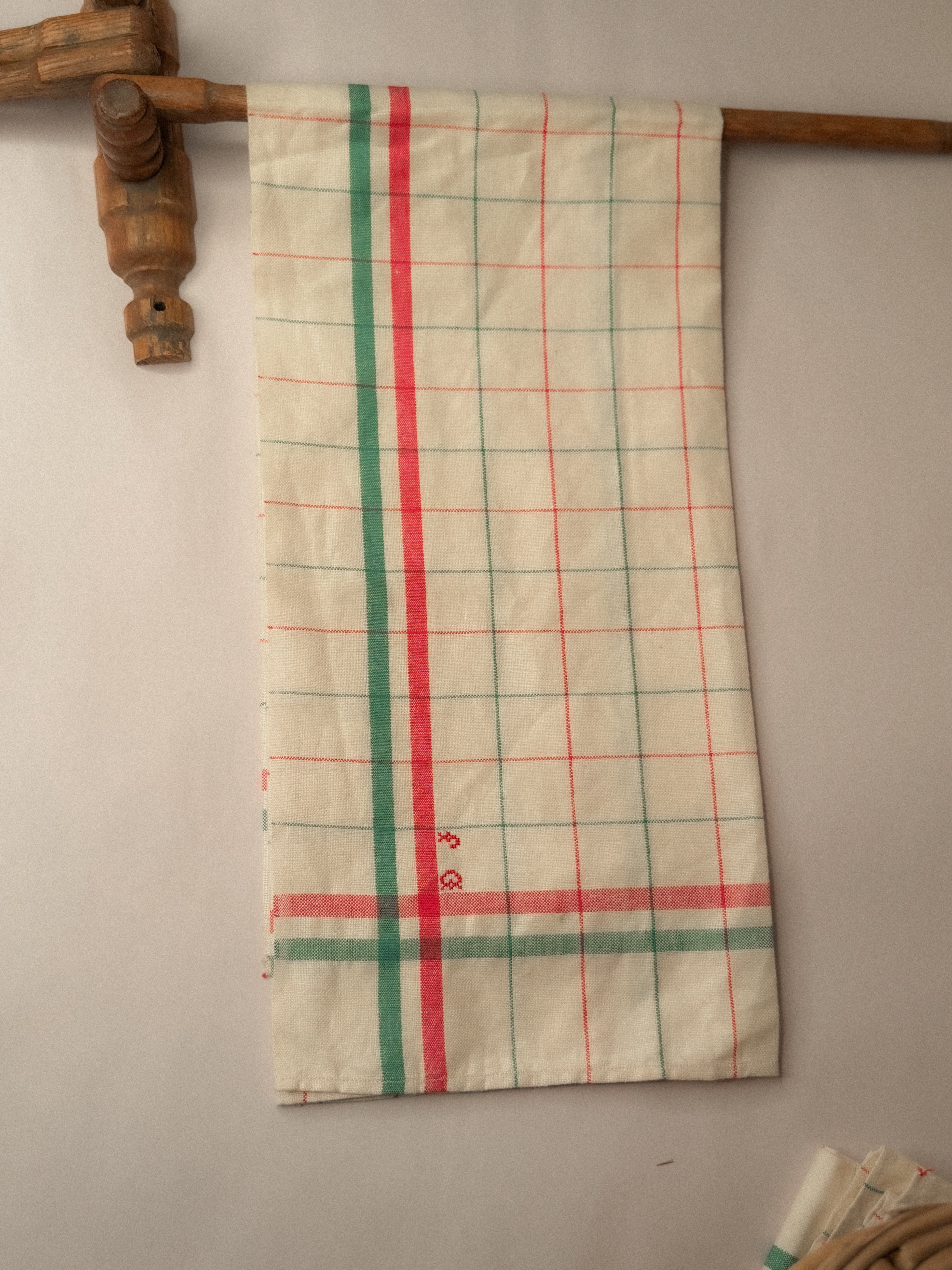 Vintage French Monogrammed Torchon (Set of 2), Circa 1940s