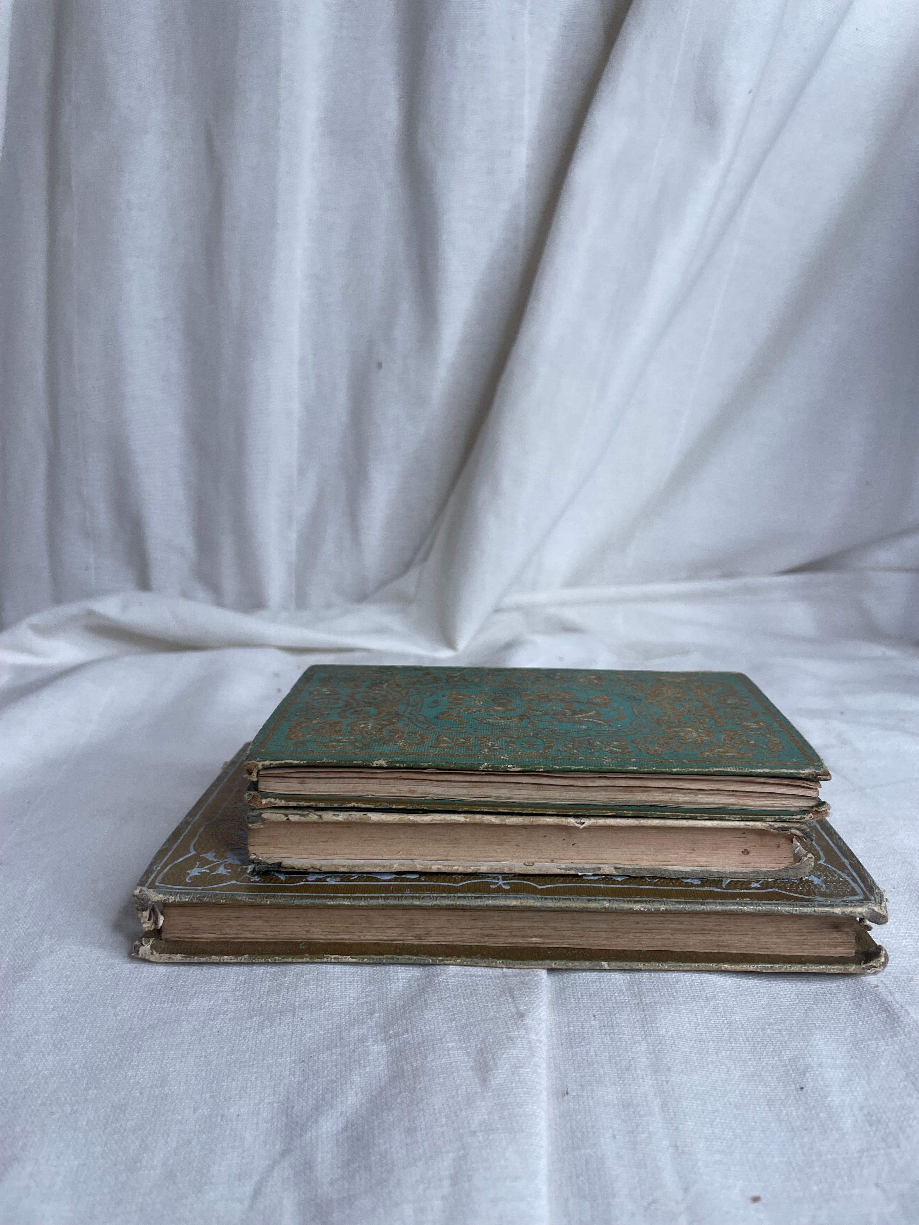 19th c Cartonnage Book Set of 3