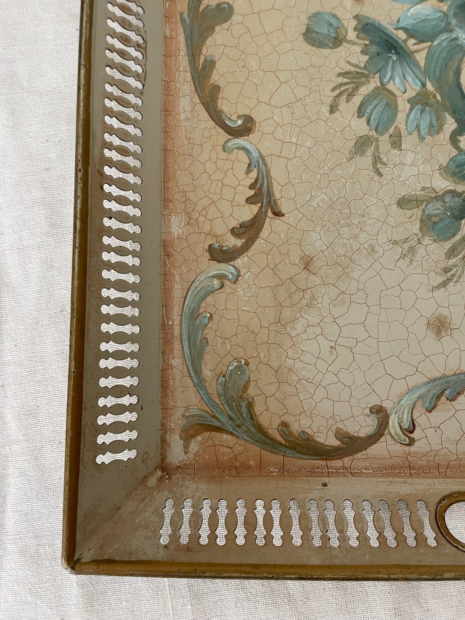 Hand Painted Vintage Tole Tray