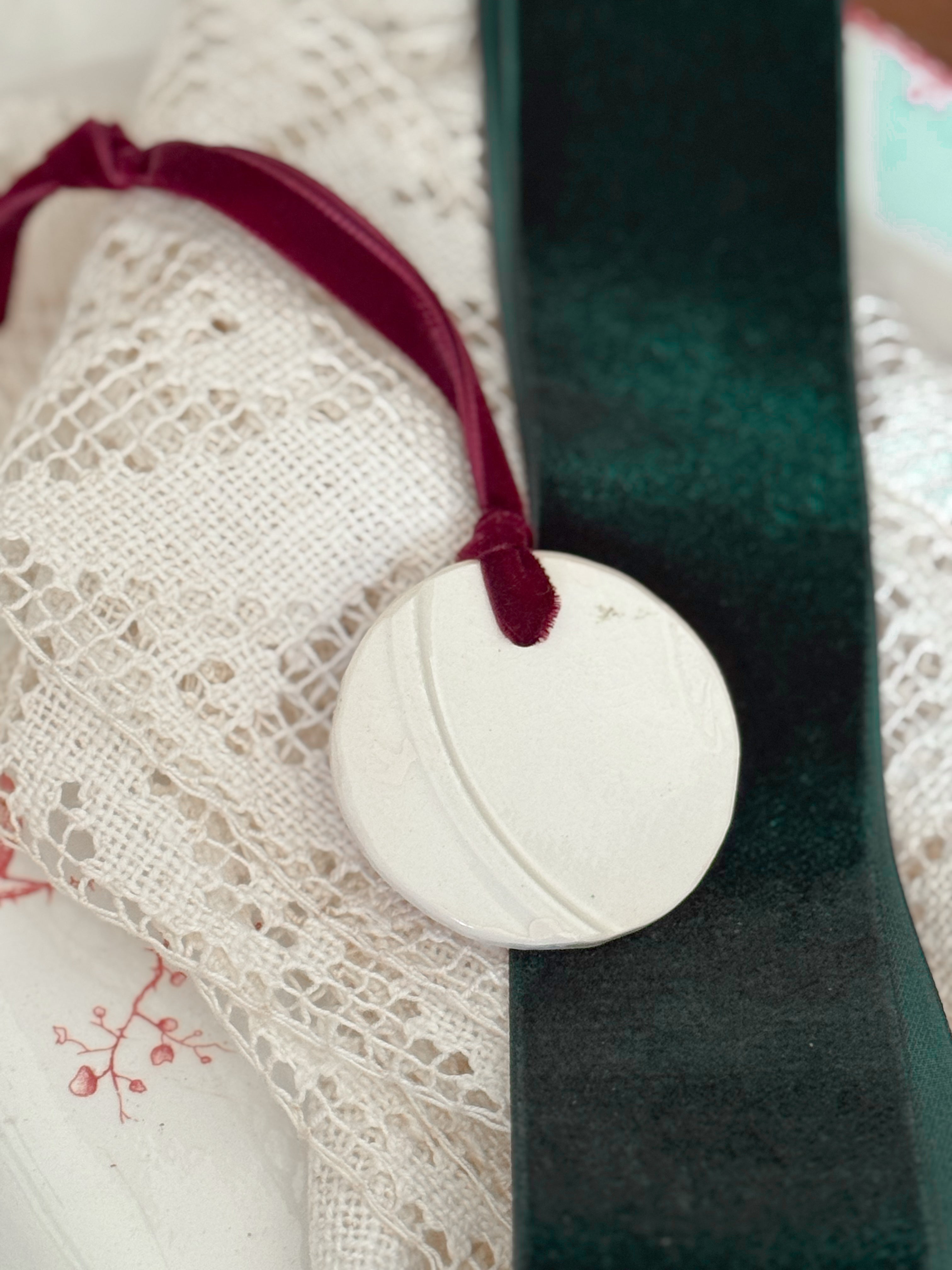 Antique plate fragment ornament - large