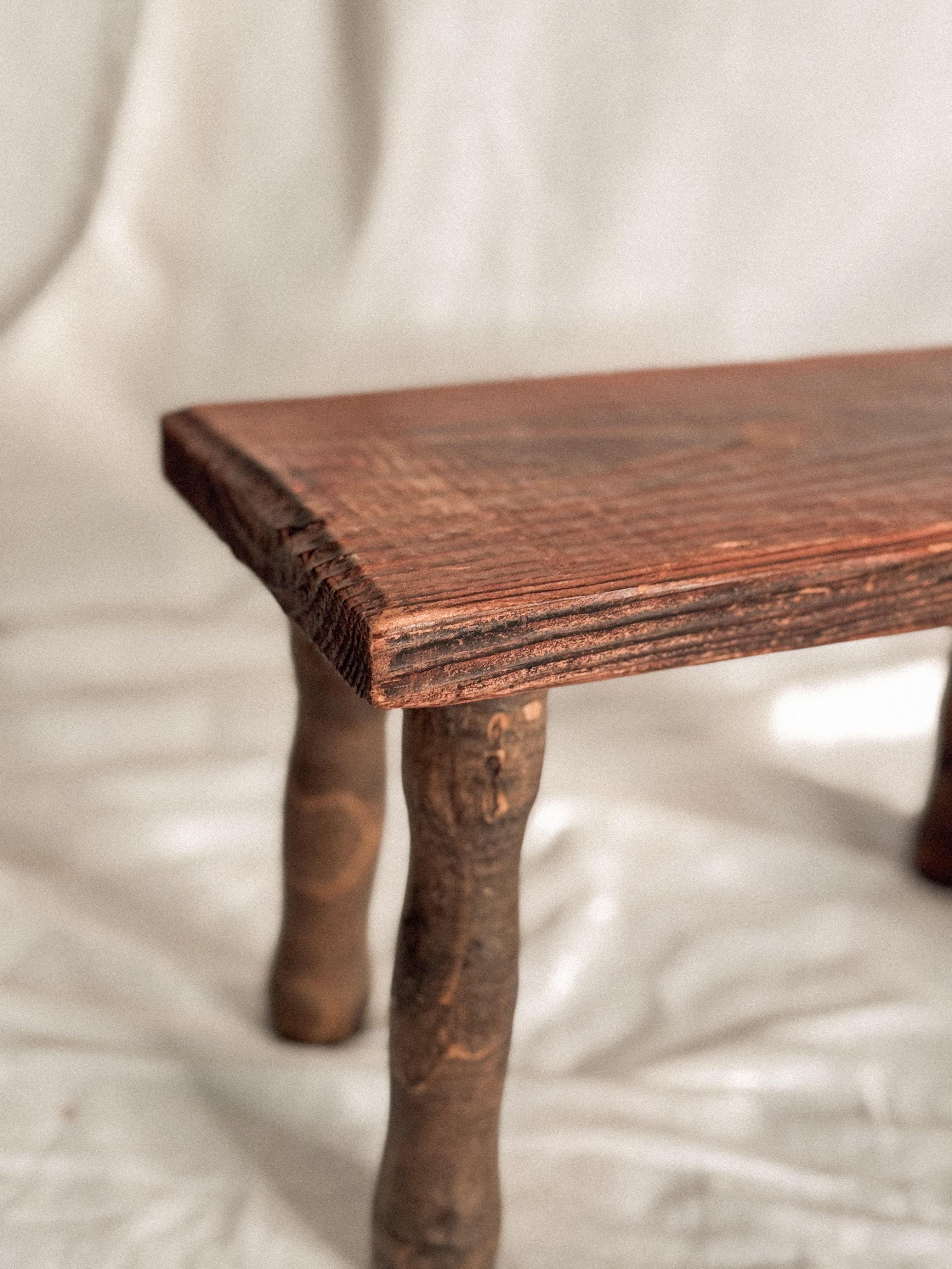 Vintage bobbin leg footstool