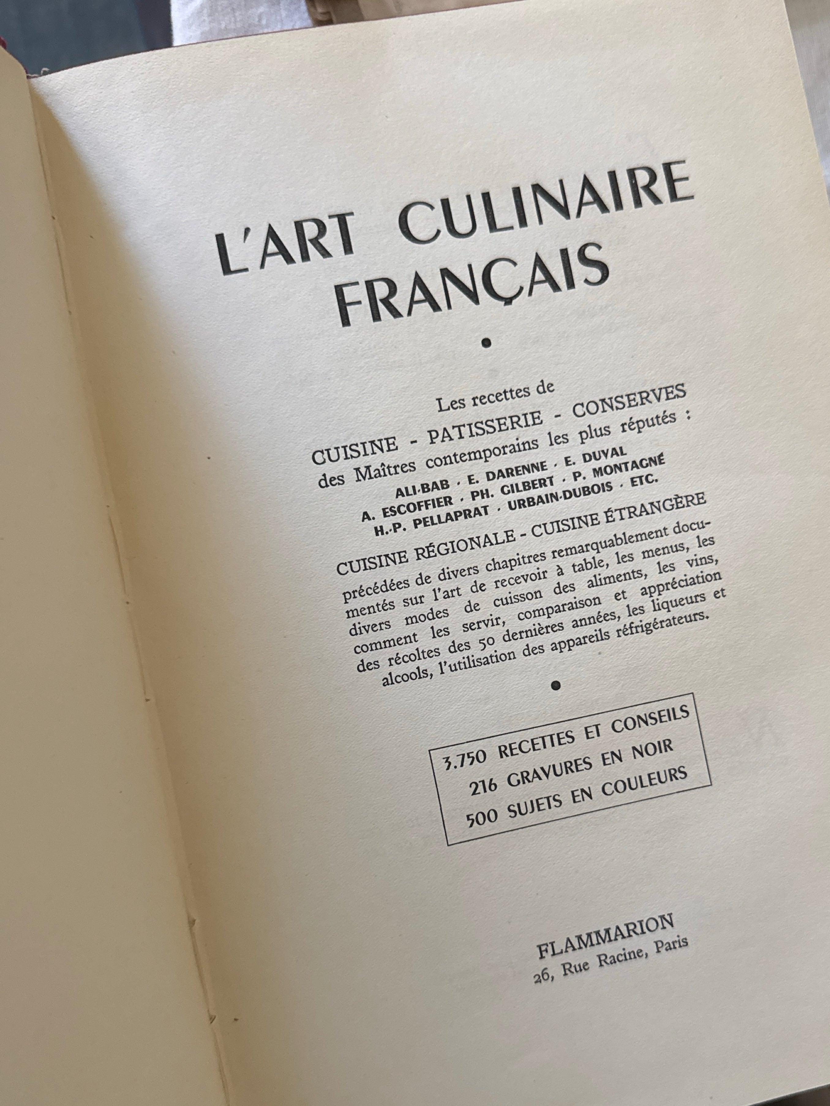 Vintage French cookbook