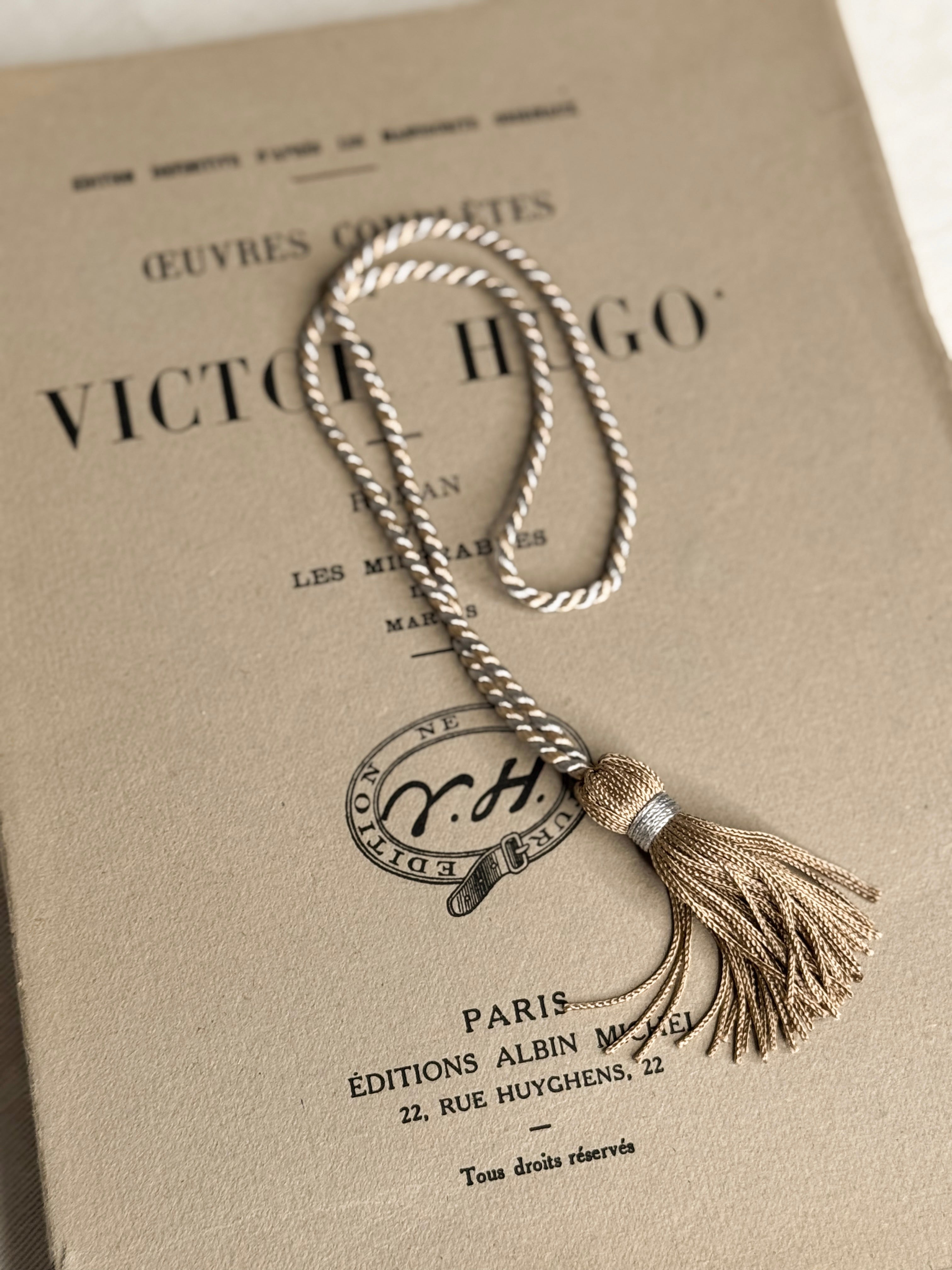 French Passementerie Tassel in Taupe & Silver
