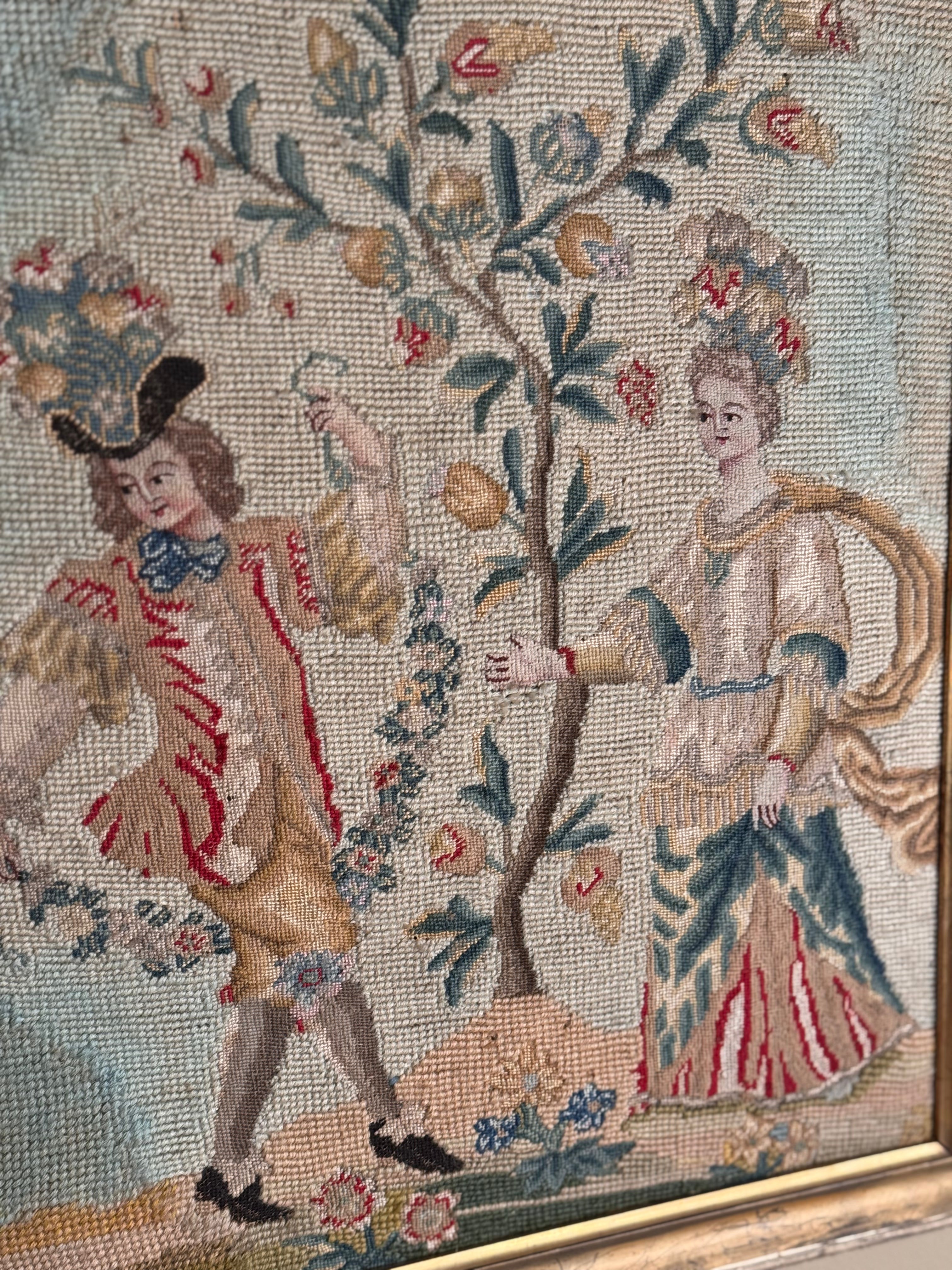 Antique French needlepoint tapestry